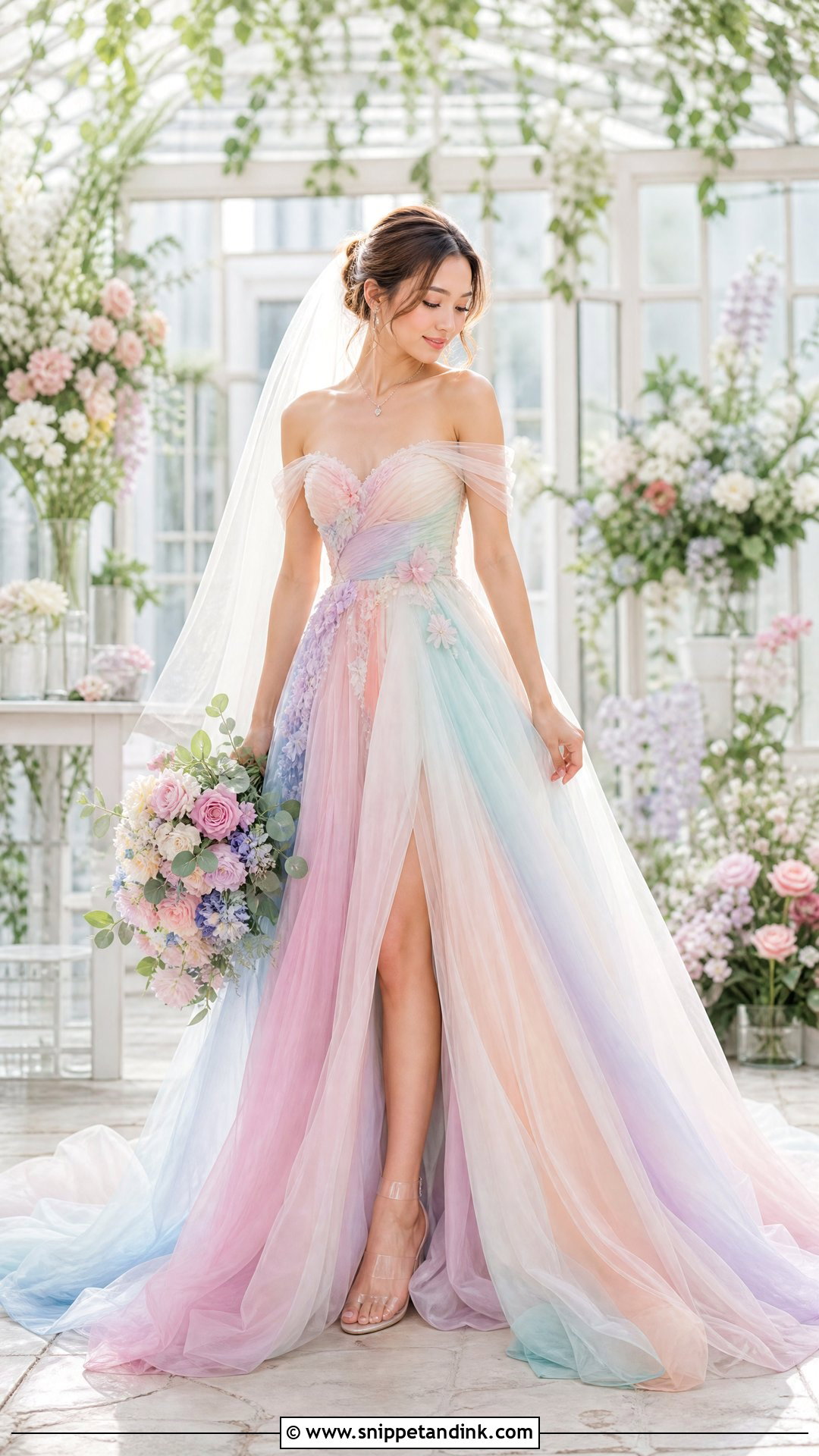Pastel Ombre Wedding Dress - Snippet and Ink - 25 Ombre Wedding Dress Ideas