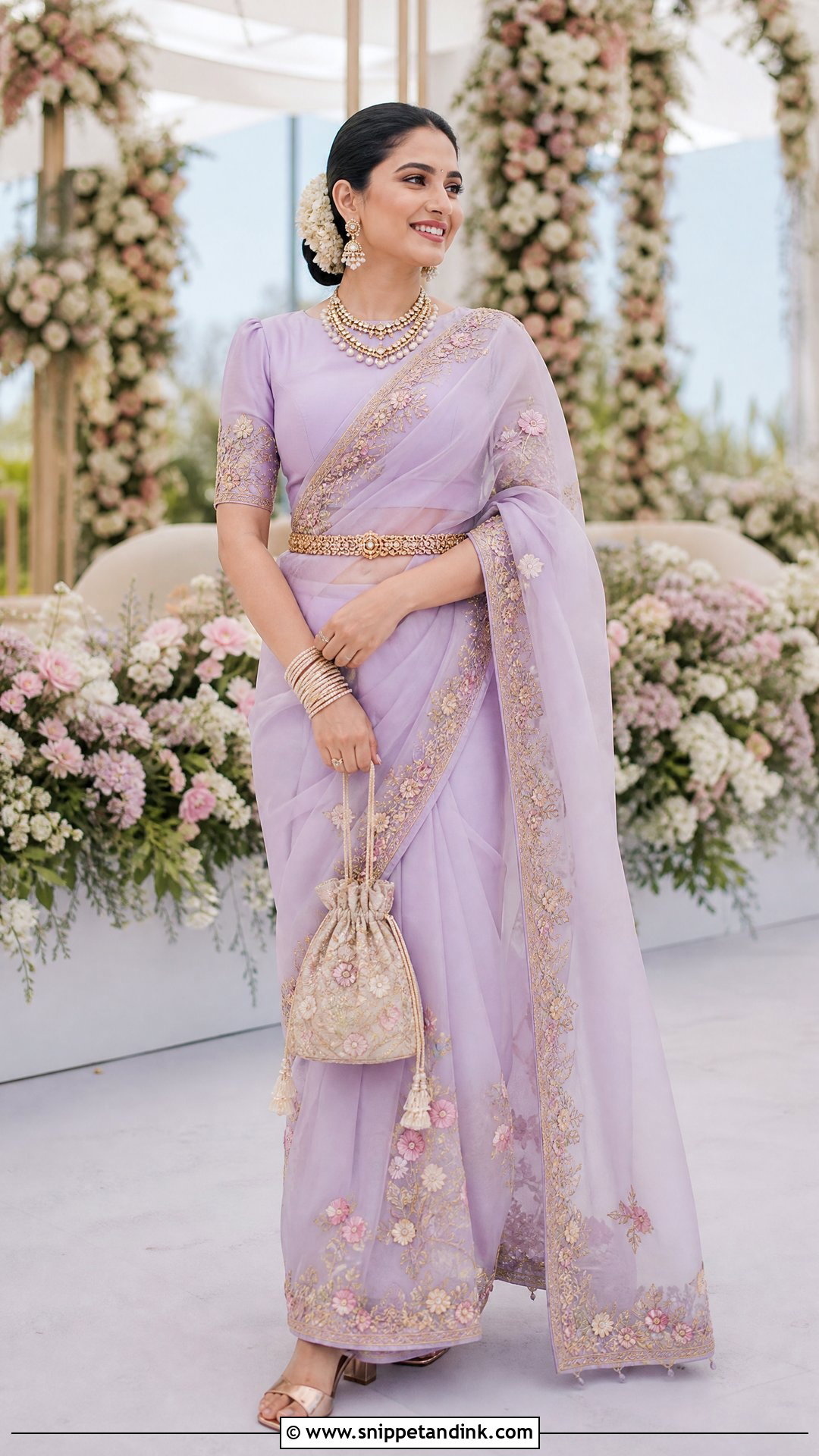 Pastel Organza Bridal Saree - Snippet and Ink - 20 South Indian Bridal Outfits