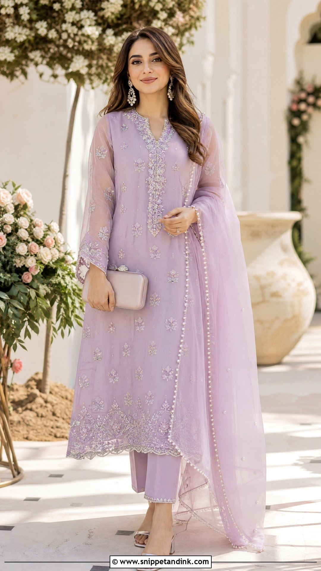 Pastel Organza Kurta Pant Set - Snippet and Ink - 20 Kurta Sets for Women Wedding Ideas