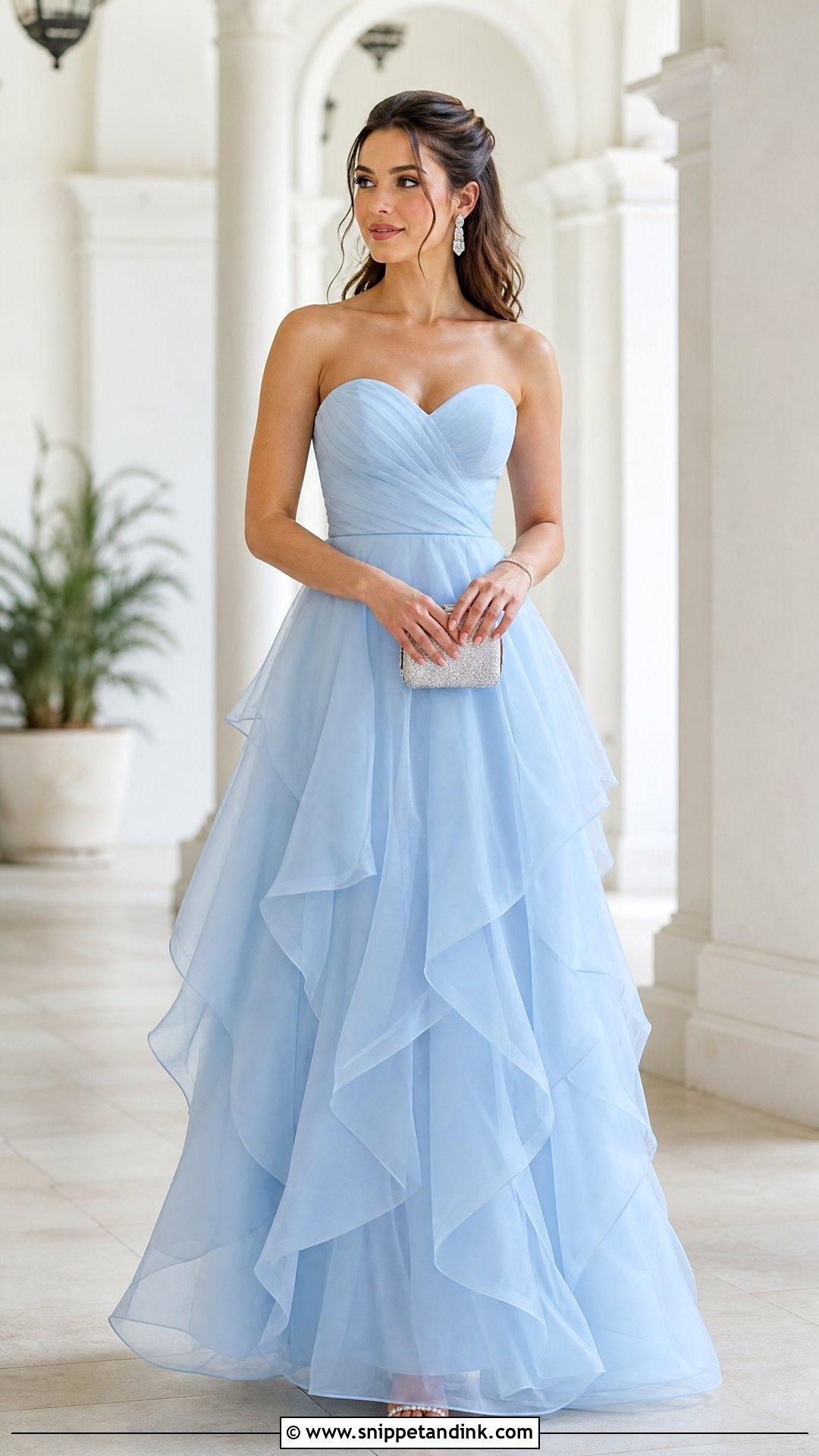 Pastel Organza Sweetheart Neckline Gown - Snippet and Ink - 20 Sweetheart Neckline Gown Ideas