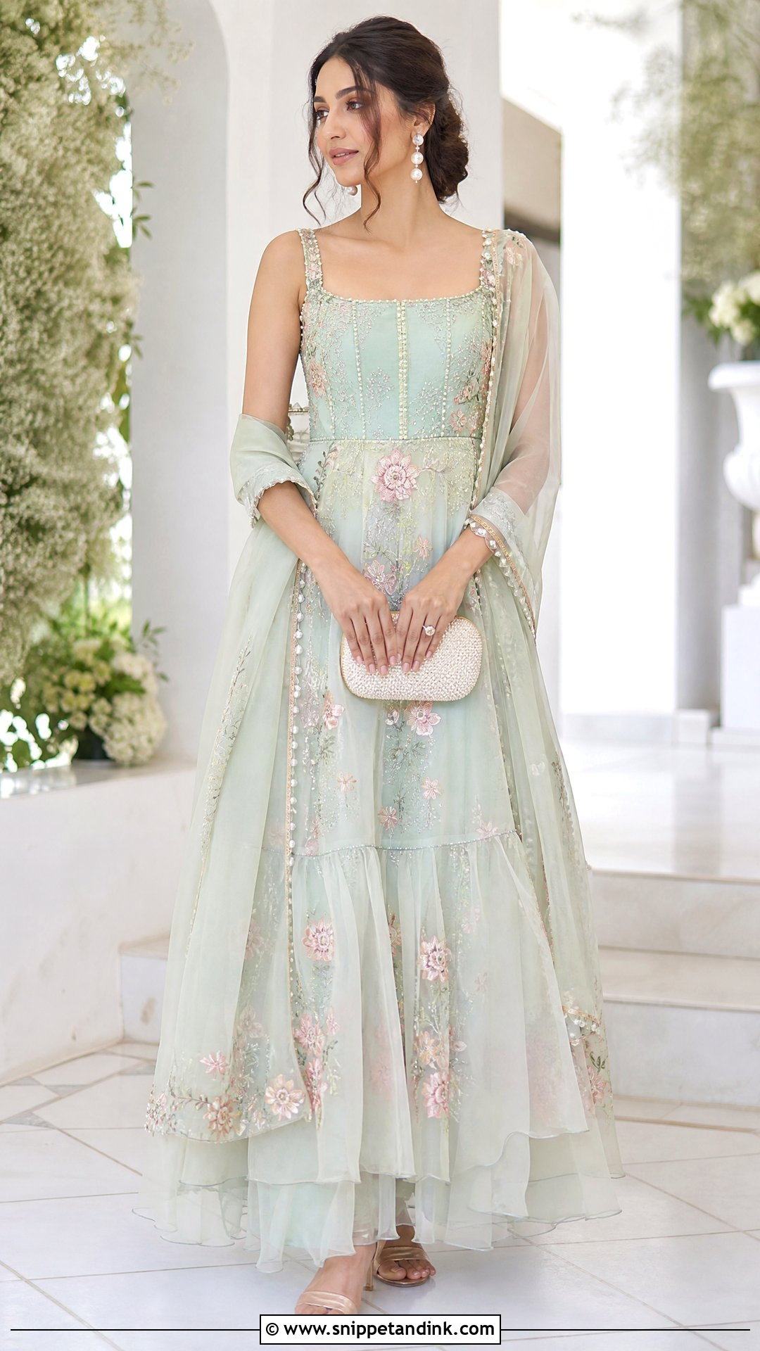 Pastel Organza Traditional Gown - Snippet and Ink - 20 Traditional Gown Ideas