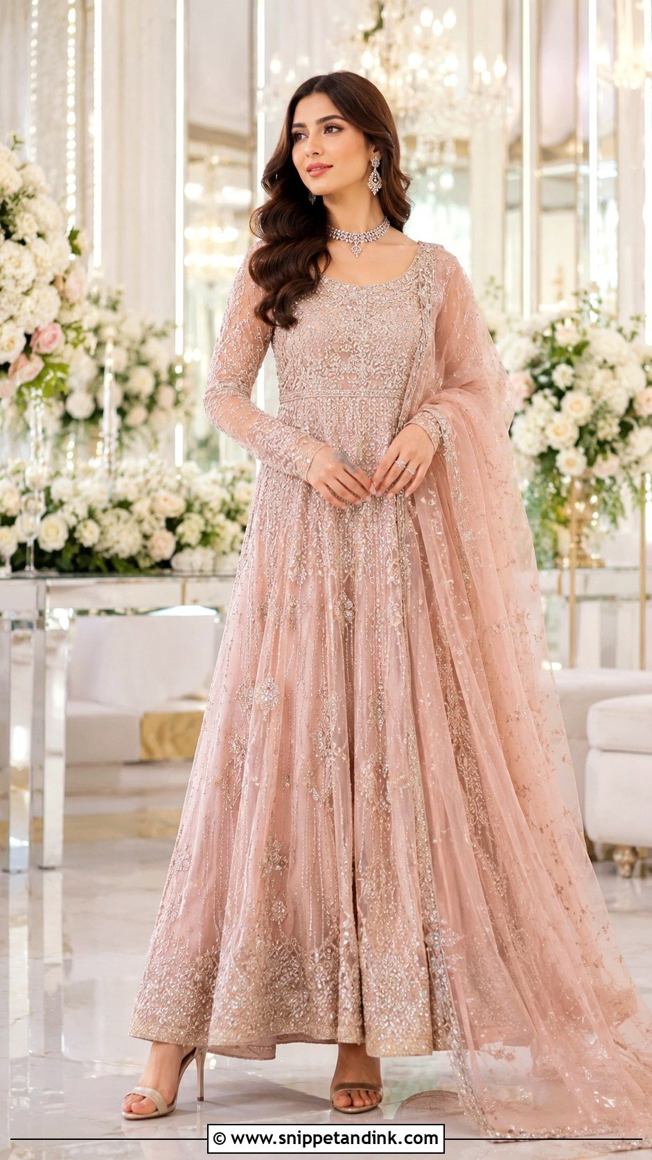 Pastel Pakistani Walima Gown - Snippet and Ink - 25 Pakistani Bride Dress Ideas