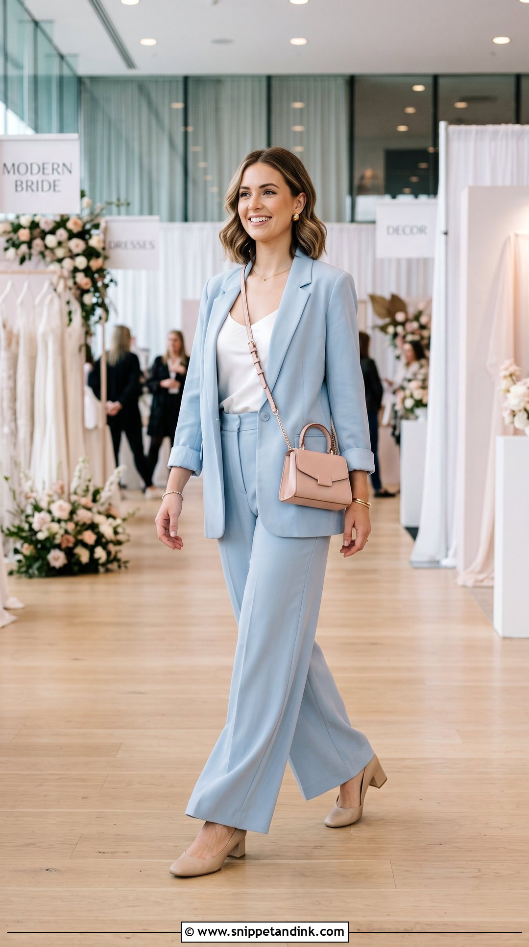 Pastel Pantsuit Bridal Expo Outfit - Snippet and Ink - 20 Bridal Expo Outfit Ideas