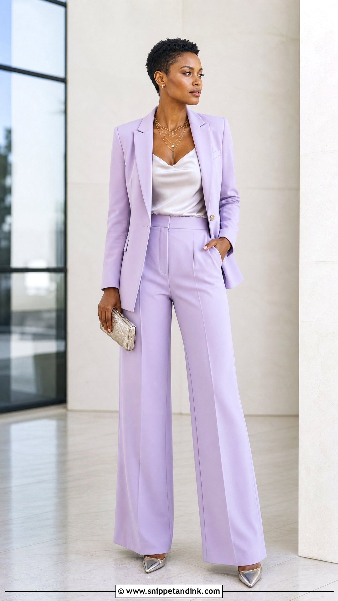 Pastel Pantsuit Wedding Guest Outfit - Snippet and Ink - 20 Wedding Outfit Black Women Ideas
