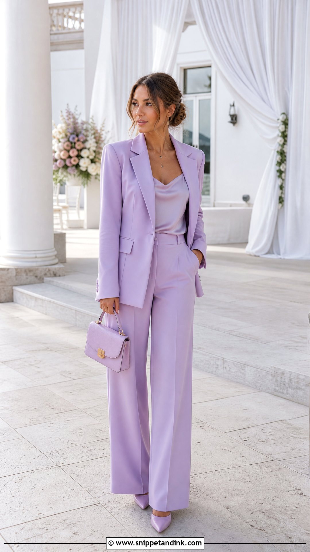 Pastel Pantsuit Wedding OOTD - Snippet and Ink - 20 Wedding Ootd Ideas