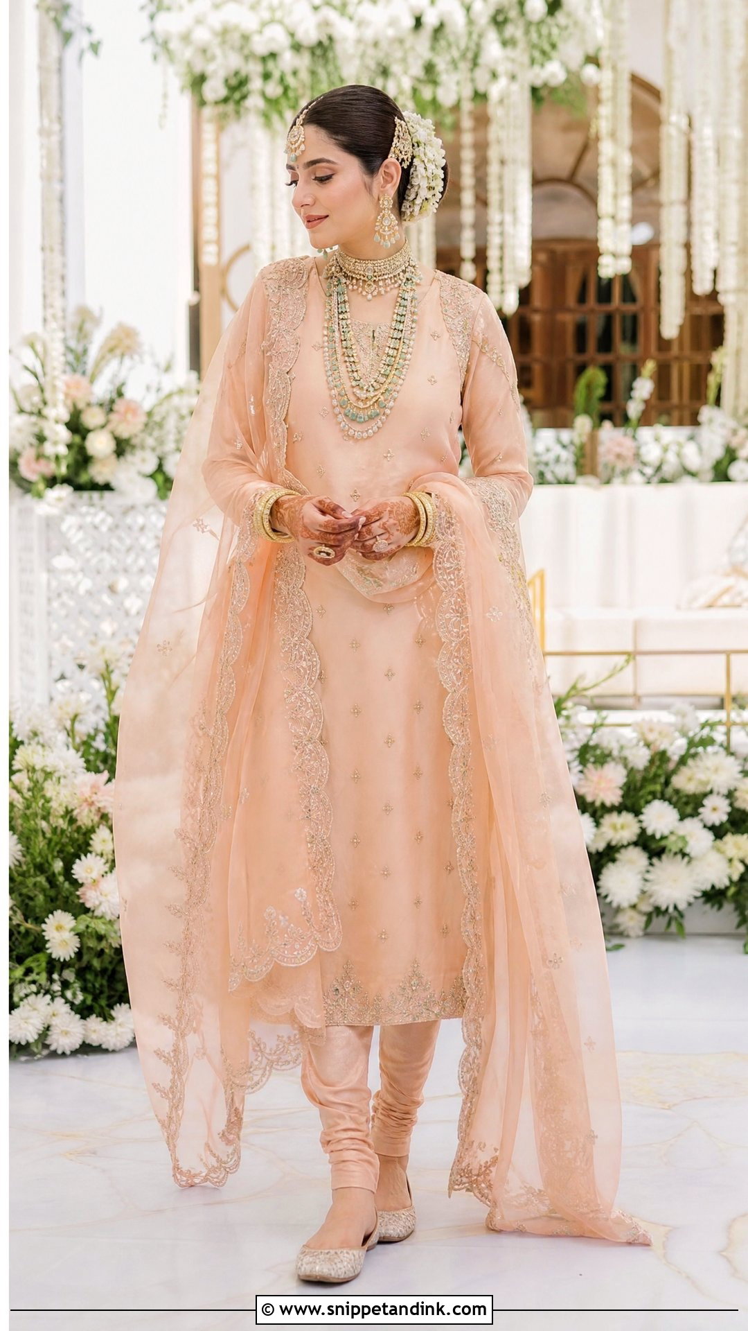 Pastel Peach Hyderabadi Bride - Snippet and Ink - 20 Hyderabadi Bride Ideas