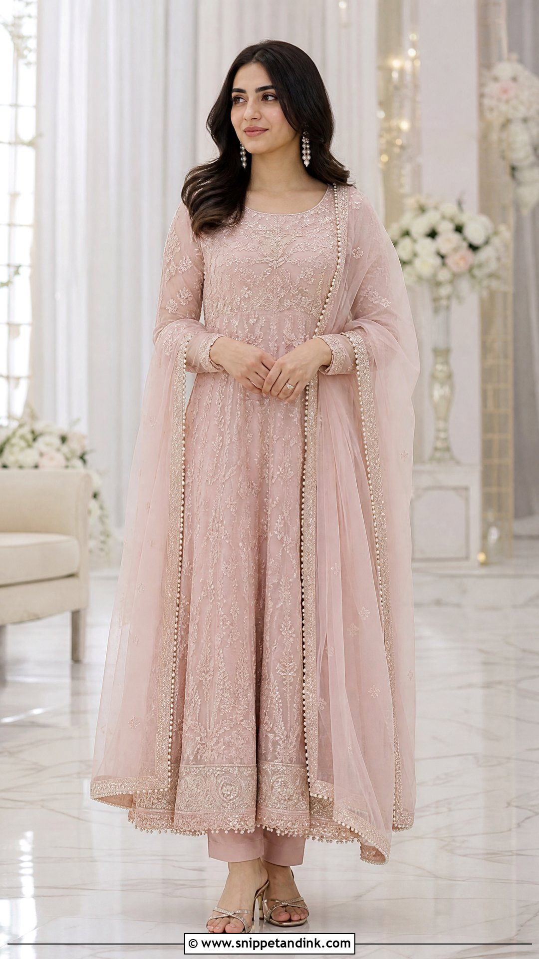 Pastel Pink Anarkali Nikkah Outfit - Snippet and Ink - 20 Pink Nikkah Outfit Ideas
