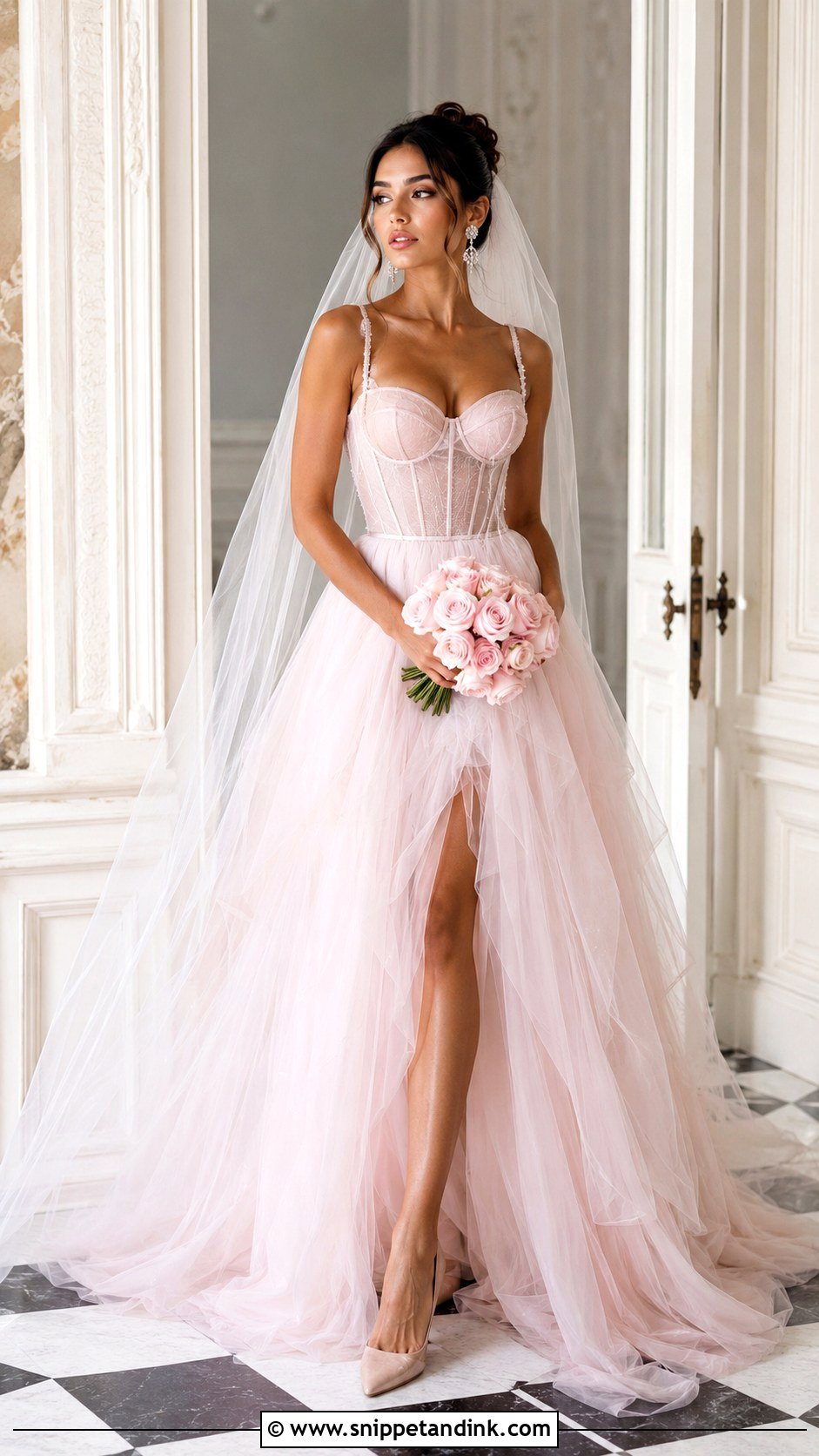 Pastel Pink Corset Wedding Dress - Snippet and Ink - 20 Pastel Pink Wedding Dress Ideas
