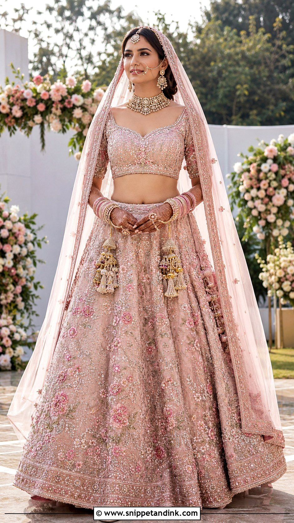 Pastel Pink Desi Bridal Lehenga - Snippet and Ink - 20 Desi Wedding Bride Ideas