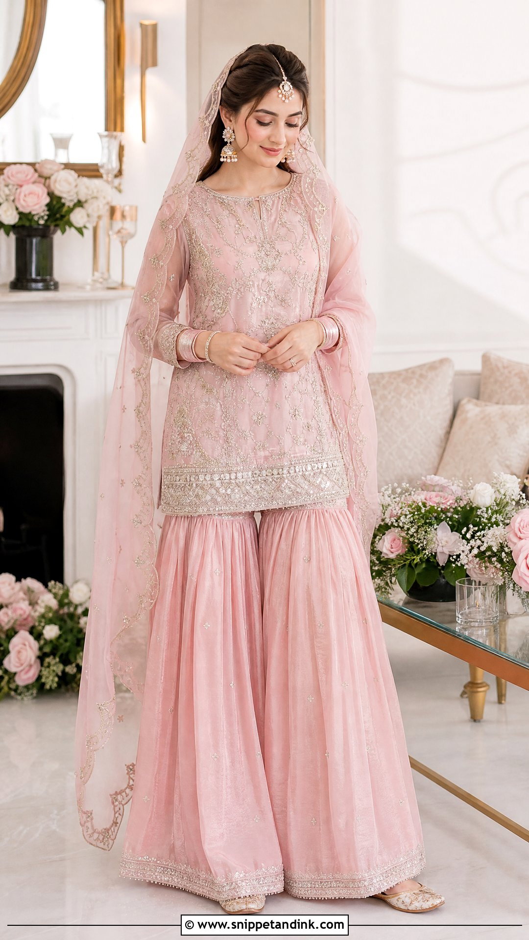Pastel Pink Gharara Nikah Dress - Snippet and Ink - 20 Pakistani Nikah Dress Ideas