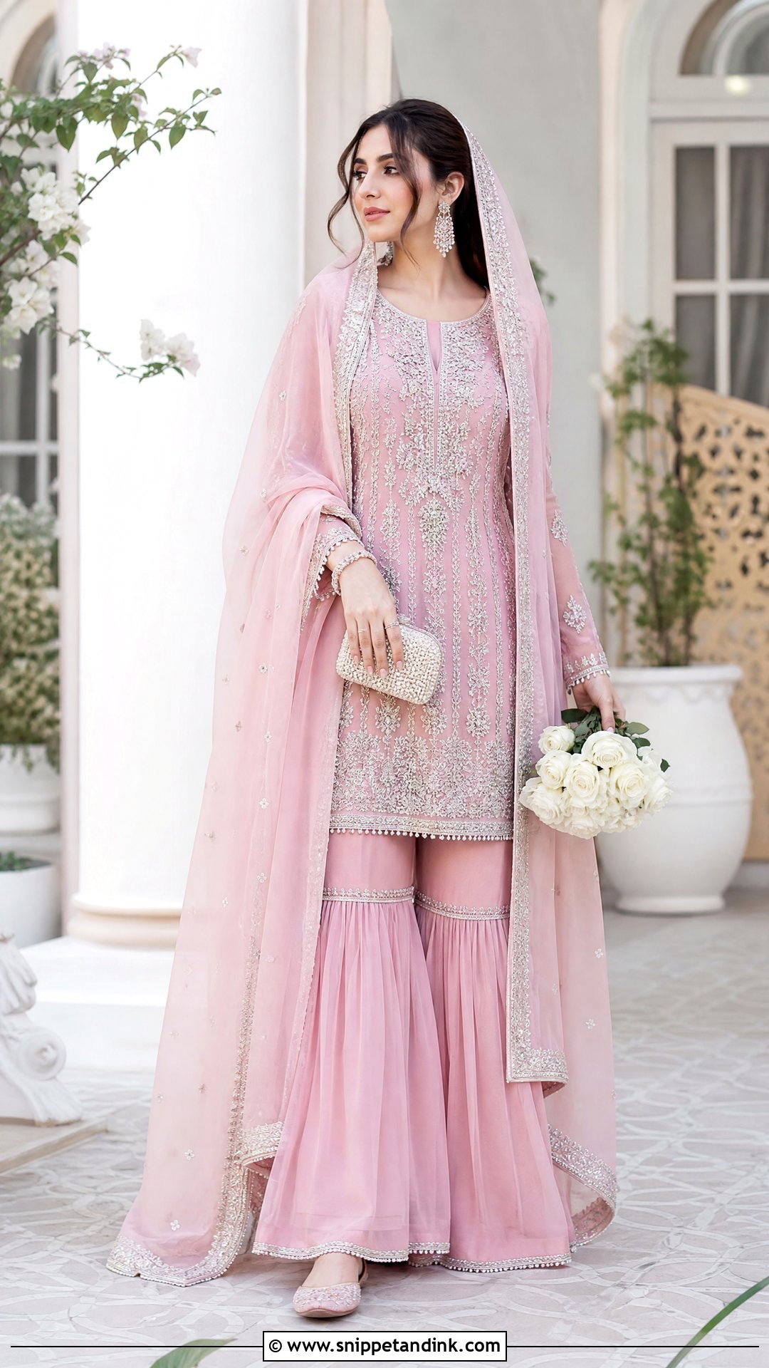 Pastel Pink Gharara Nikah Dress - Snippet and Ink - 20 Nikah Bridal Dress Ideas