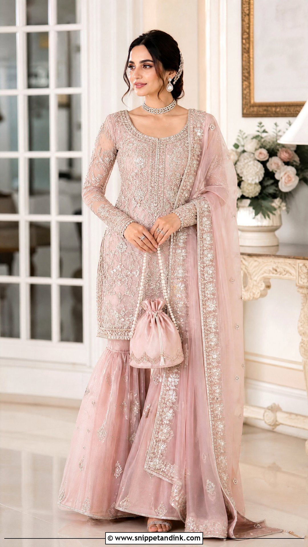 Pastel Pink Gharara Pakistani Wedding Dress - Snippet and Ink - 20 New Pakistani Wedding Dresses