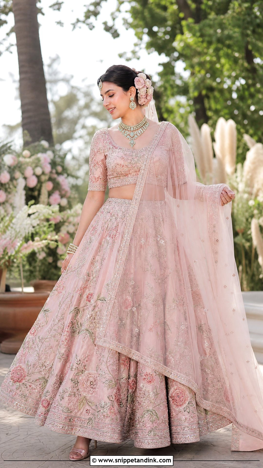 Pastel Pink Indian Bridal Lehenga - Snippet and Ink - 20 Indian Bridal Wedding Dresses