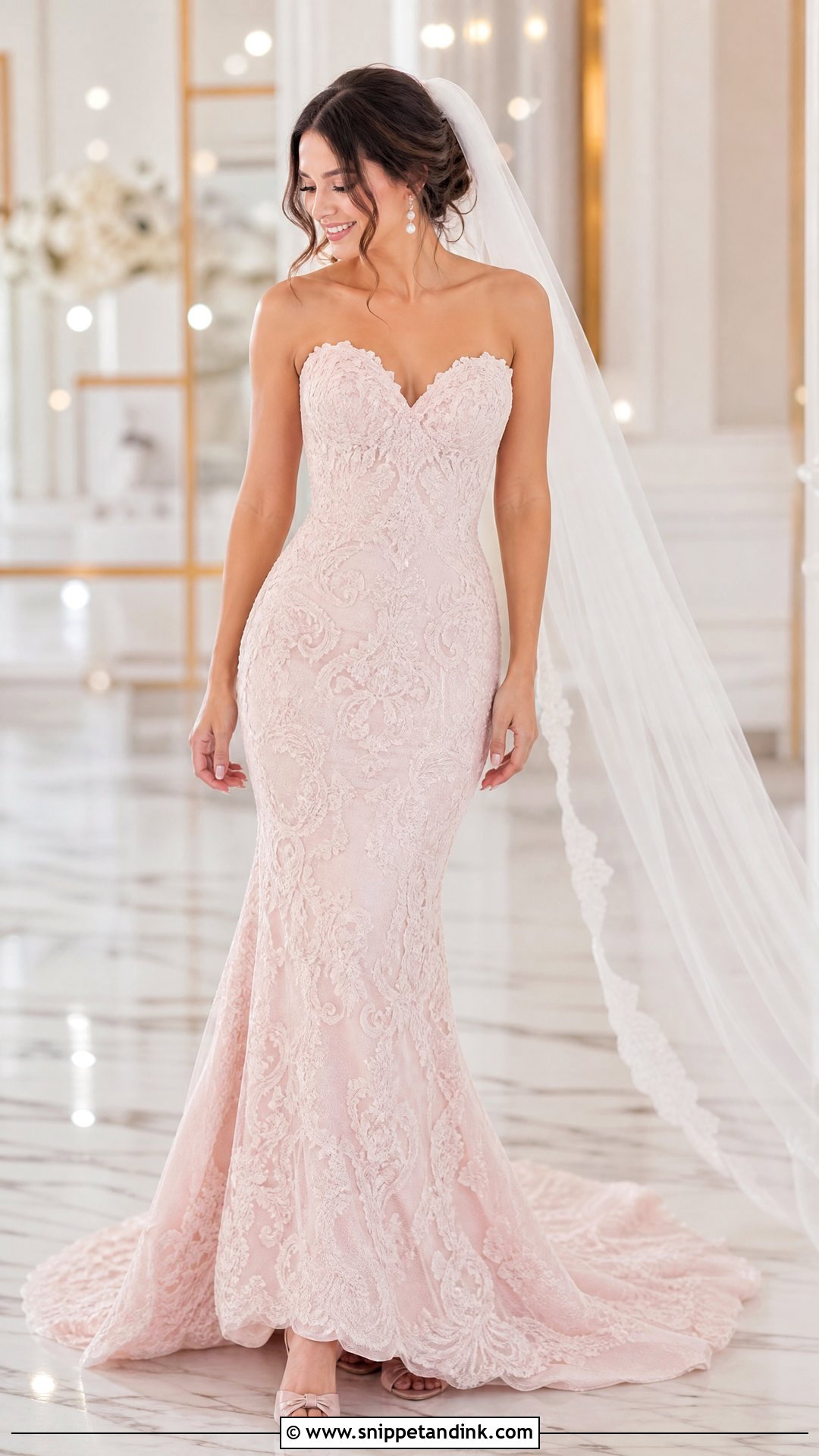 Pastel Pink Mermaid Wedding Dress - Snippet and Ink - 25 Pastel Wedding Dress Ideas