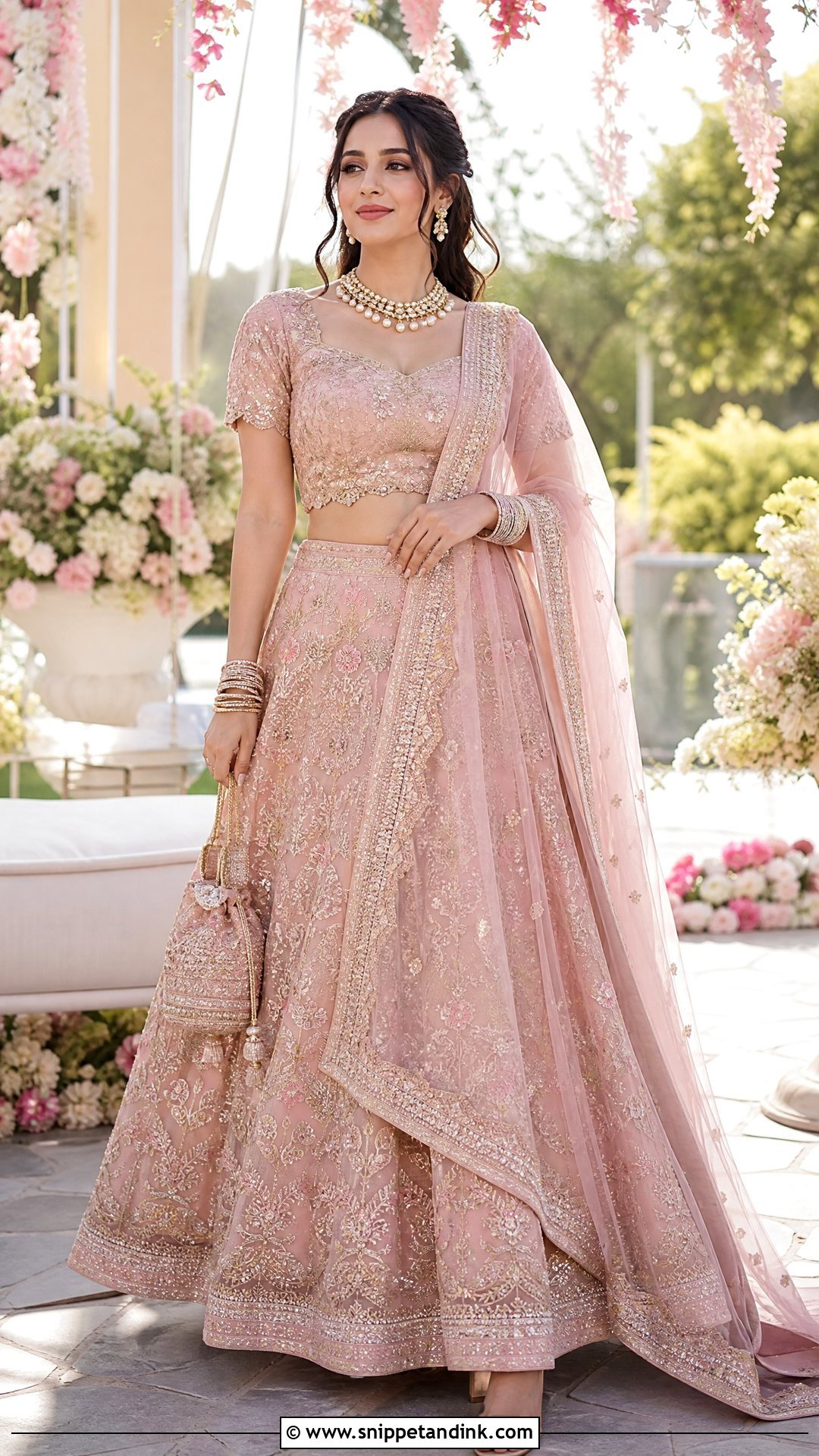 Pastel Pink Nepali Engagement Lehenga - Snippet and Ink - 25 Nepali Wedding Dress Ideas