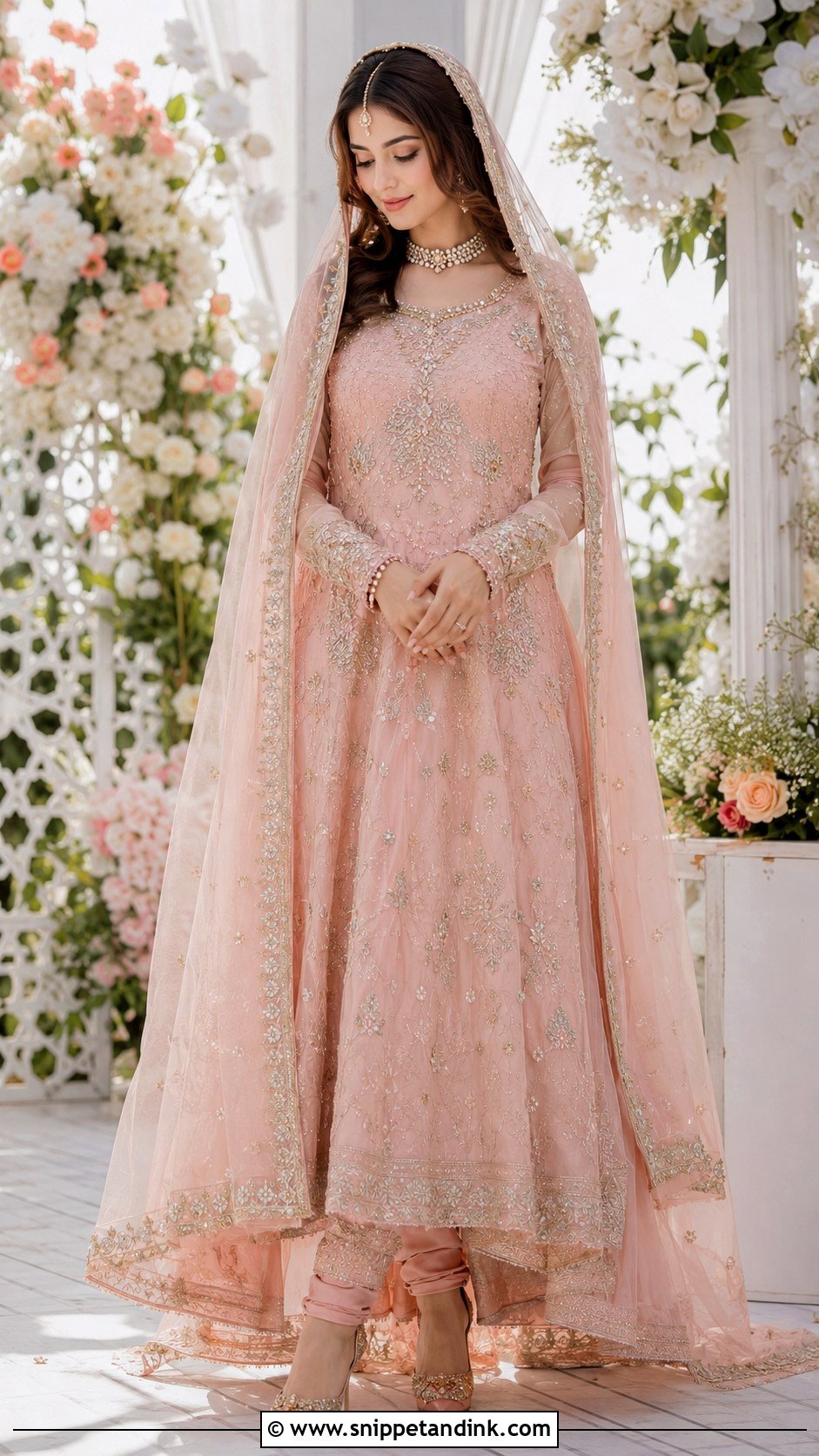 Pastel Pink Nikah Pishwas Dress - Snippet and Ink - 25 Nikah Dress Pakistani Brides Ideas