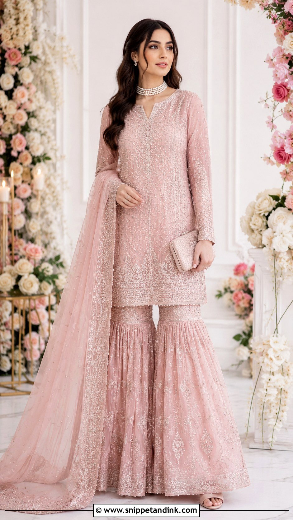 Pastel Pink Nikkah Gharara Outfit - Snippet and Ink - 25 Simple Nikkah Outfit Ideas