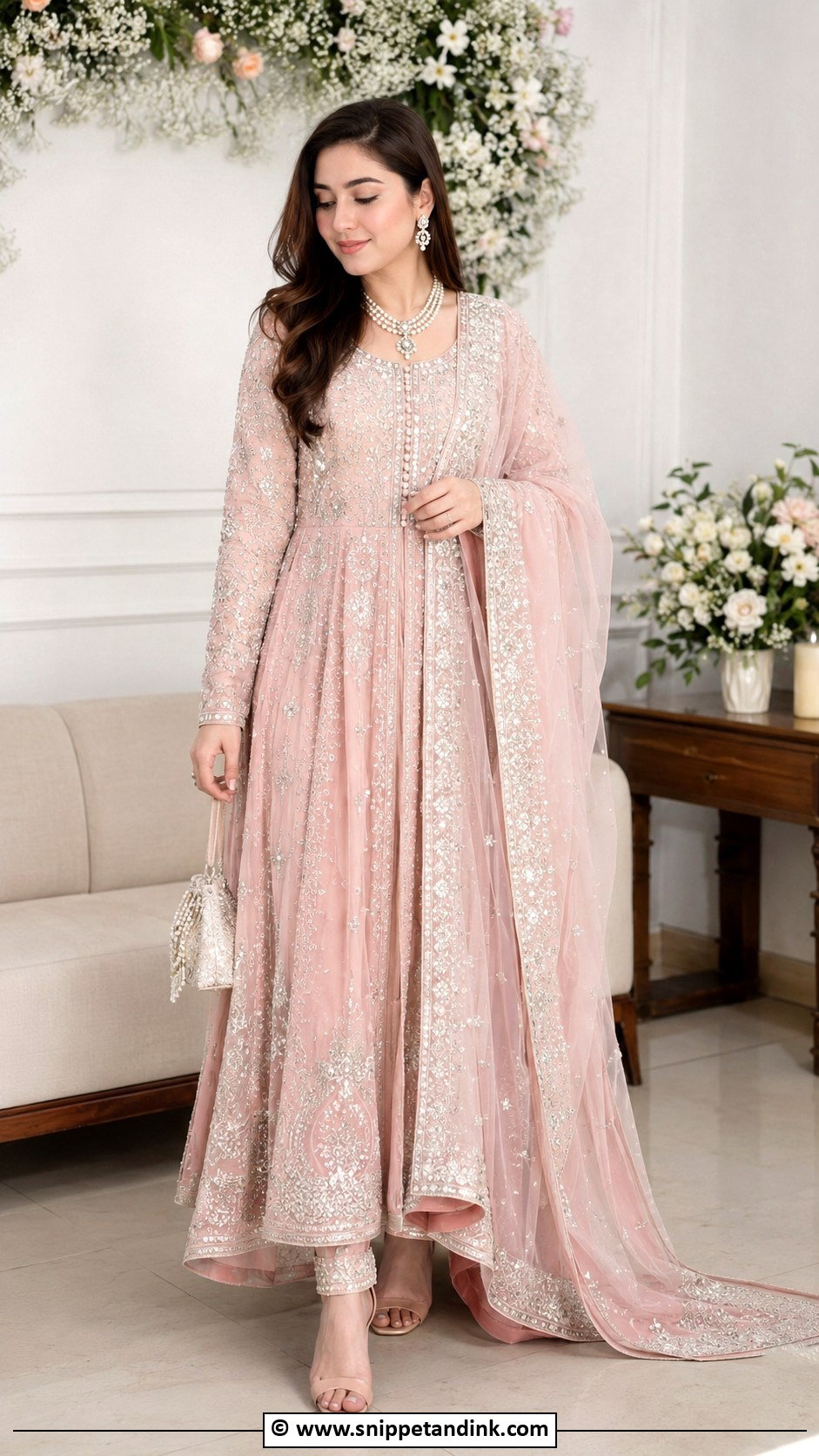 Pastel Pink Pakistani Bridal Anarkali - Snippet and Ink - 30 Pink Pakistani Bridal Dress Ideas