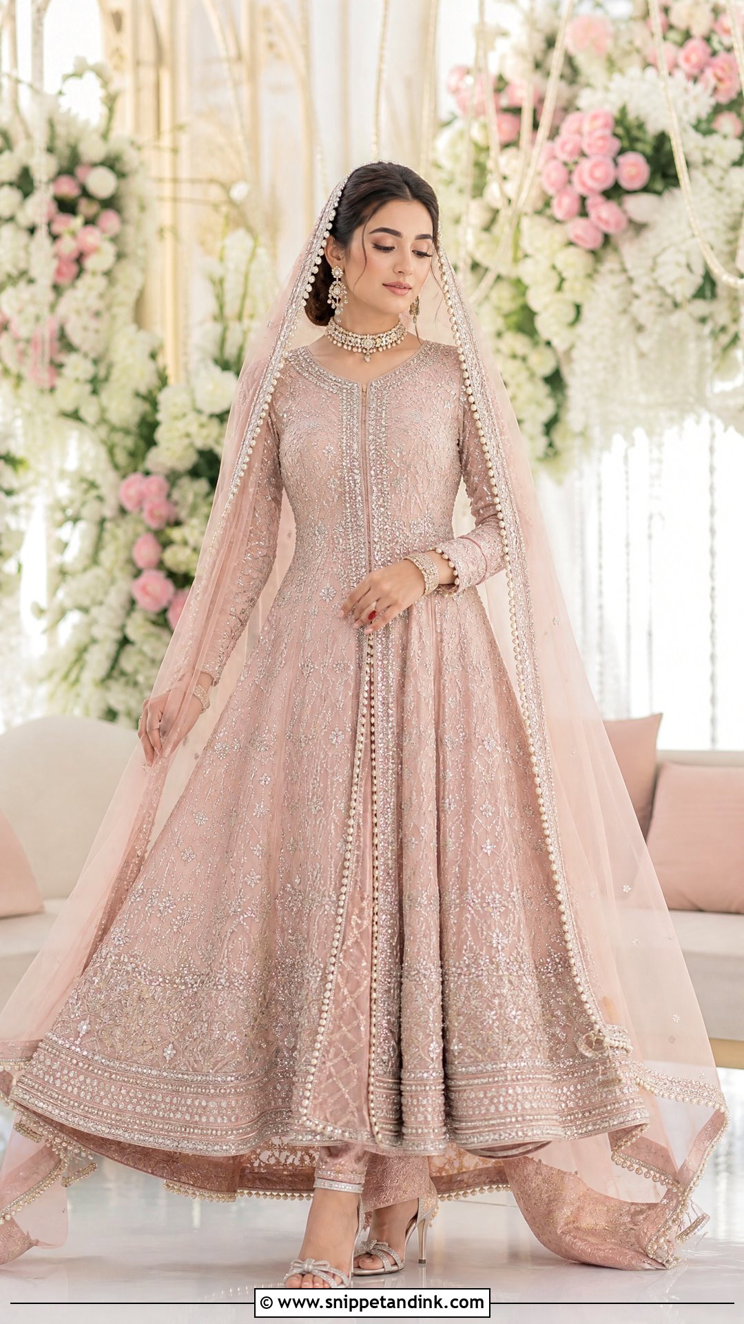 Pastel Pink Pakistani Bridal Pishwas - Snippet and Ink - 20 Pakistani Wedding Bridal Outfits