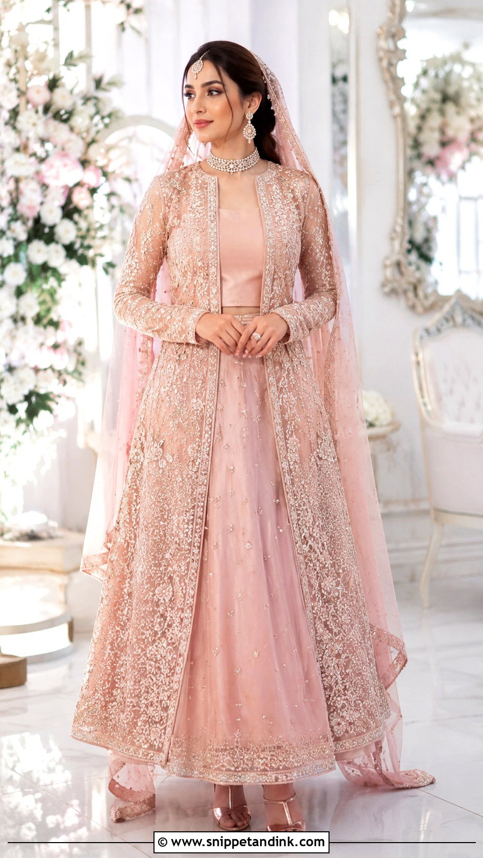 Pastel Pink Pakistani Nikah Jacket Lehenga - Snippet and Ink - 20 Nikha Dresses Pakistani Bridal