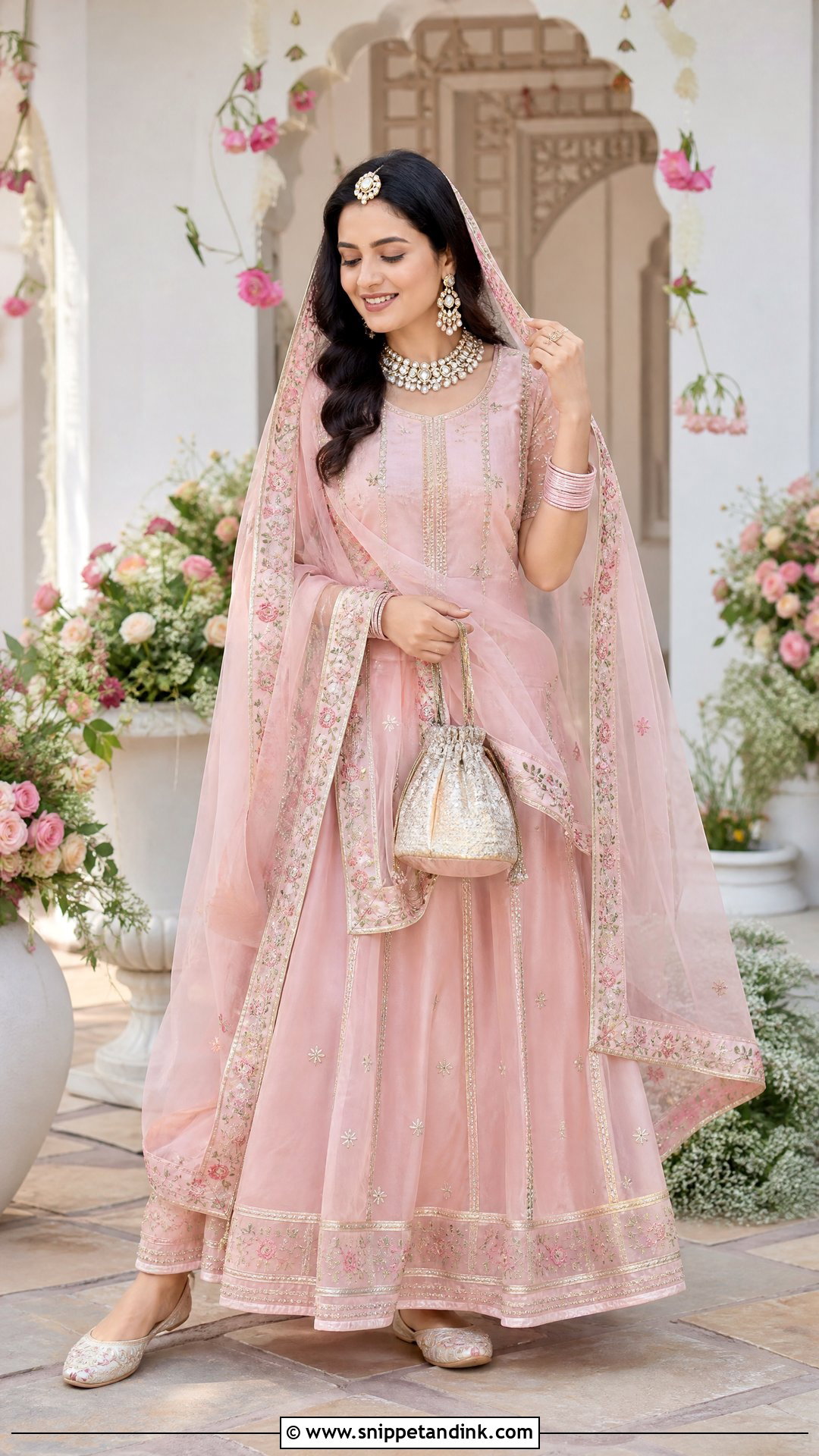 Pastel Pink Rajputi Poshak - Snippet and Ink - 20 Rajasthani Wedding Dress Ideas
