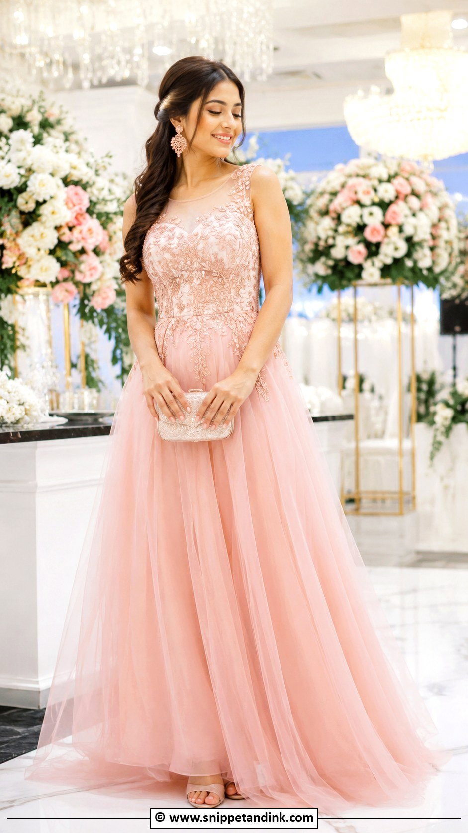 Pastel Pink Reception Gown - Snippet and Ink - 25 Indian Receptions Bridal Gowns