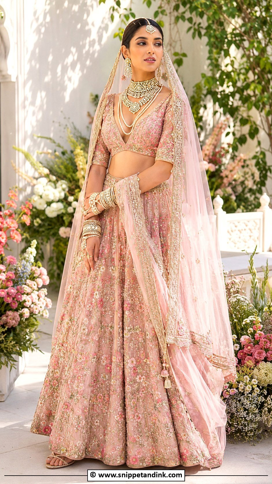 Pastel Pink Sabyasachi Bridal Lehenga - Snippet and Ink - 30 Sabyasachi Bride Ideas