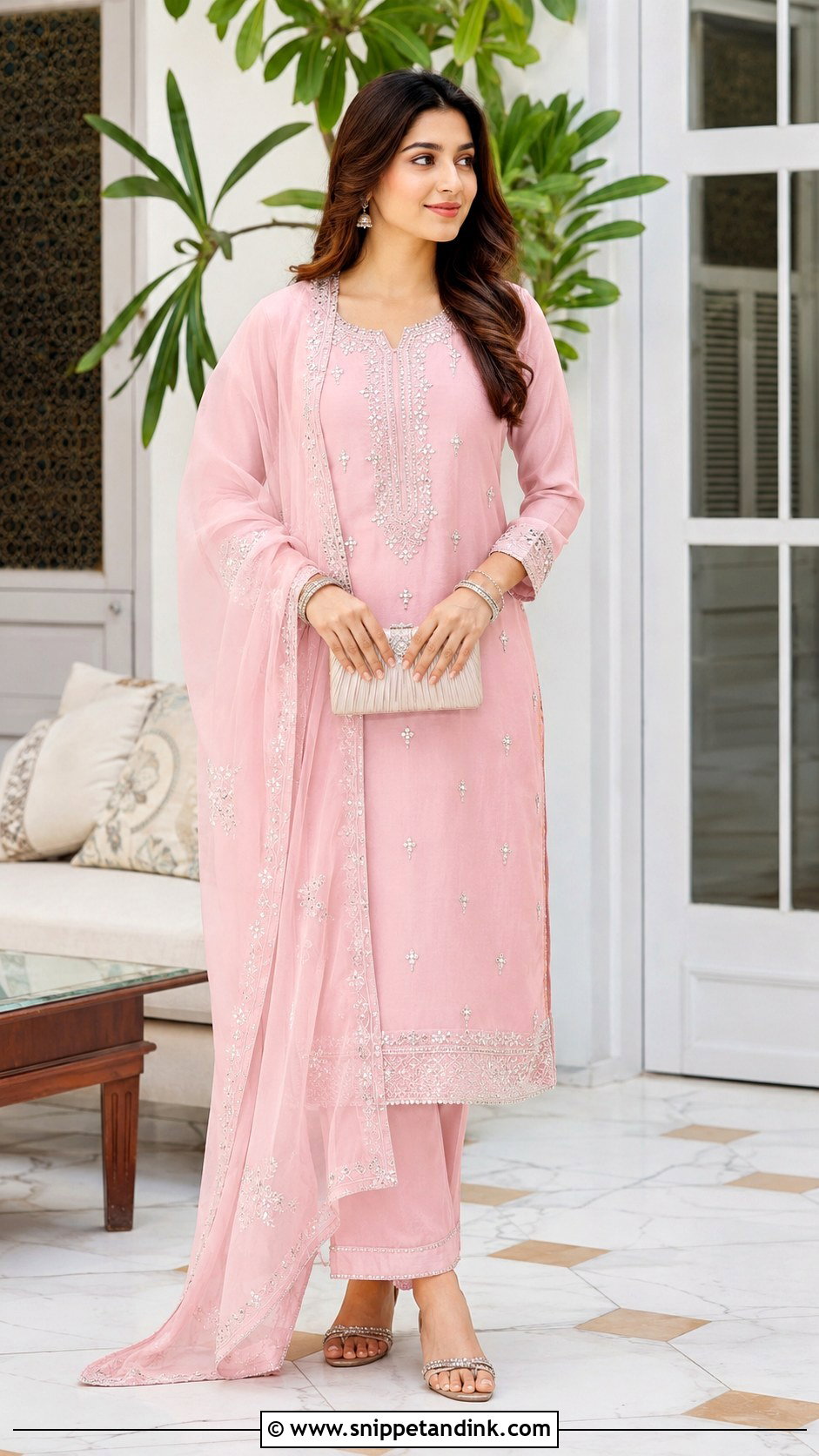 Pastel Pink Salwar Kameez Outfit - Snippet and Ink - 30 Eid Mubarak Outfit Ideas