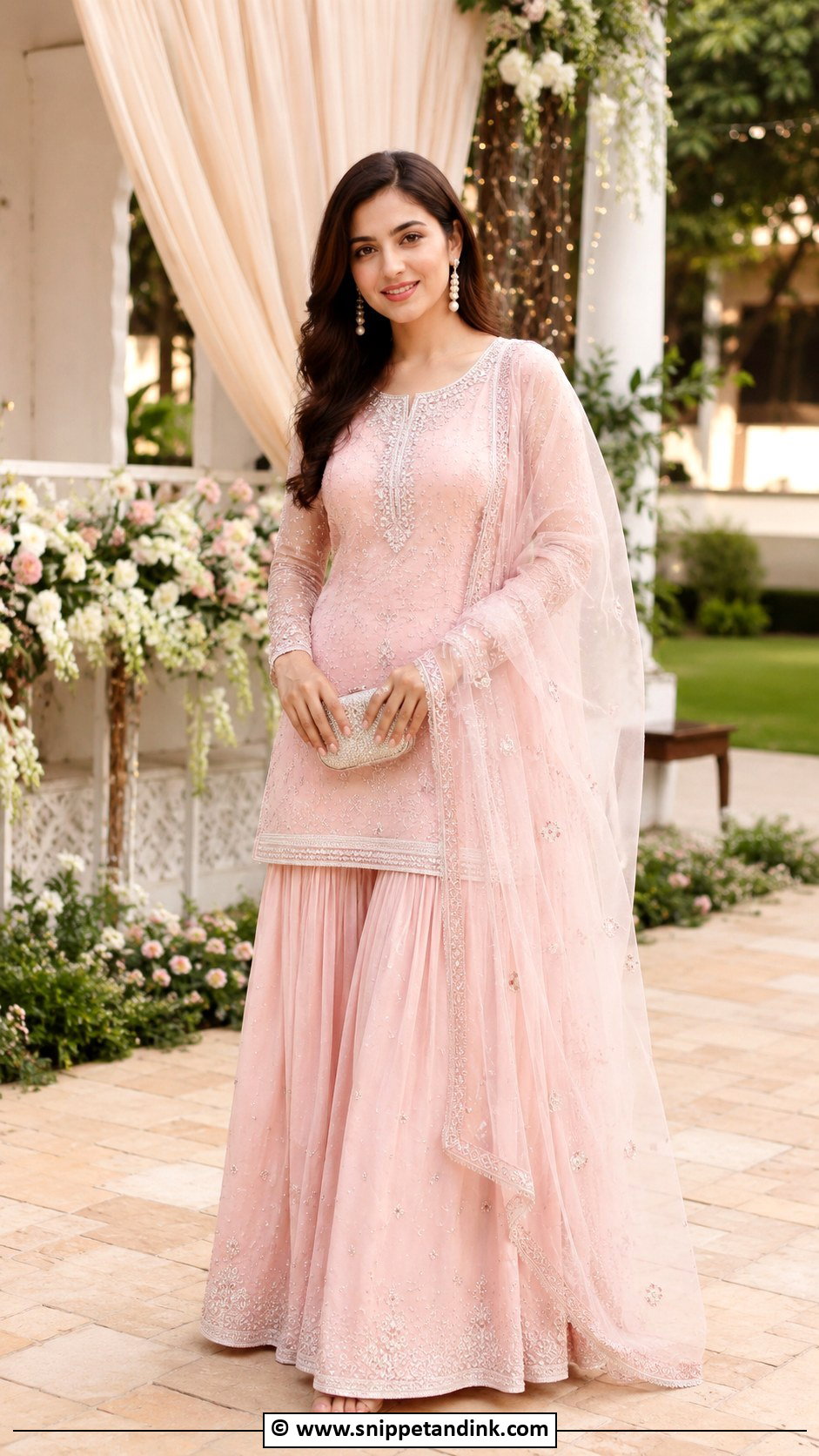 Pastel Pink Sarara Suit - Snippet and Ink - 30 Sarara Dress Indian Weddings Ideas