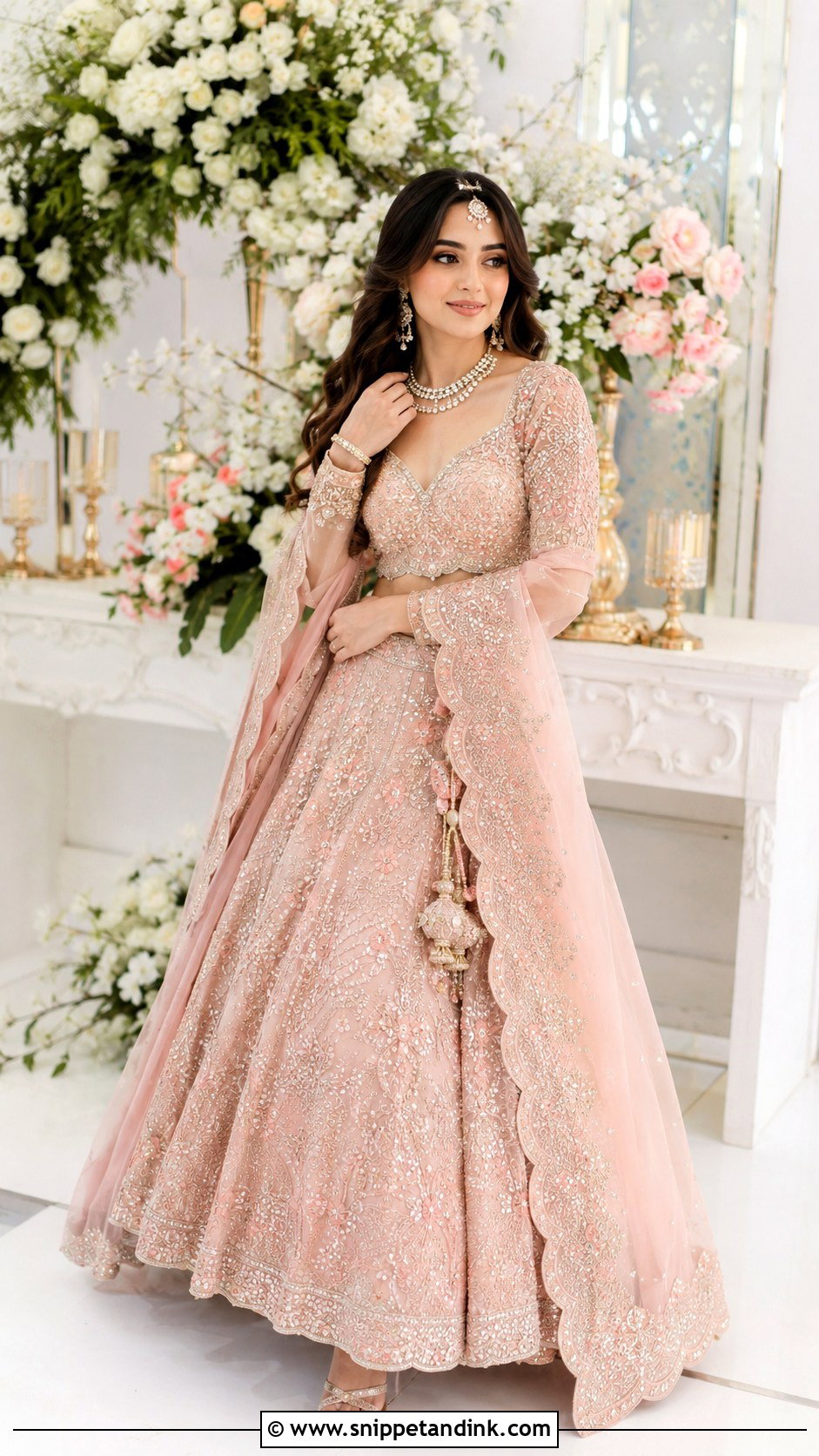 Pastel Pink Valima Lehenga Dress - Snippet and Ink - 25 Valima Dress for Bride Ideas