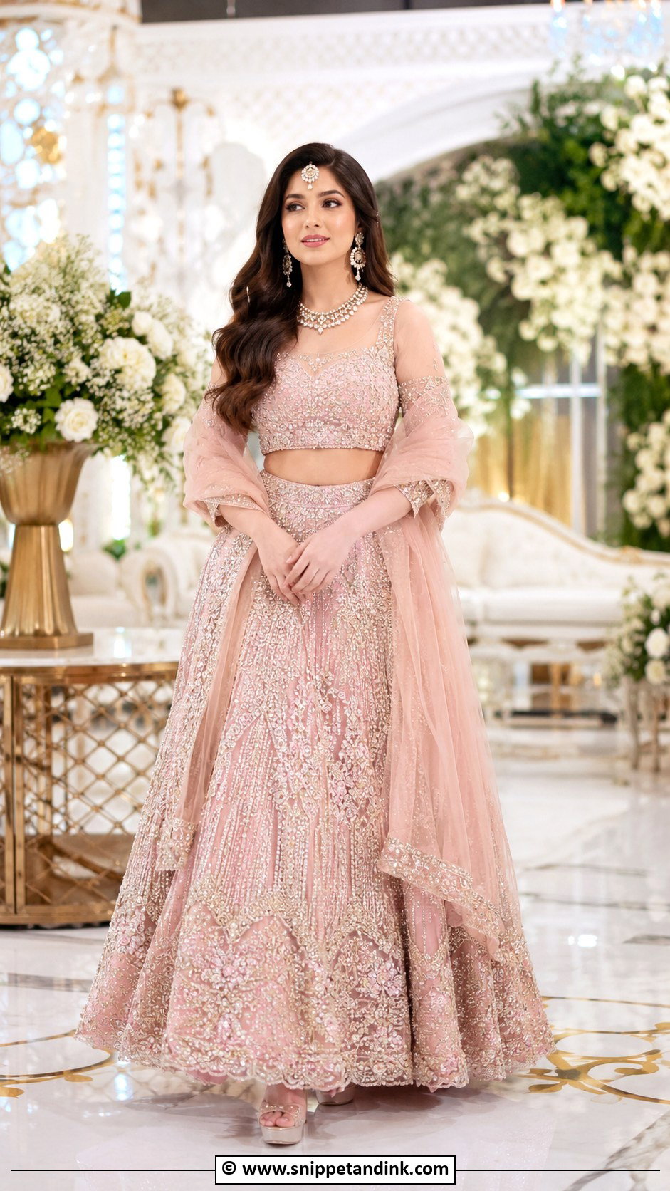 Pastel Pink Walima Lehenga For Bride - Snippet and Ink - 30 Walima Outfits for Bride