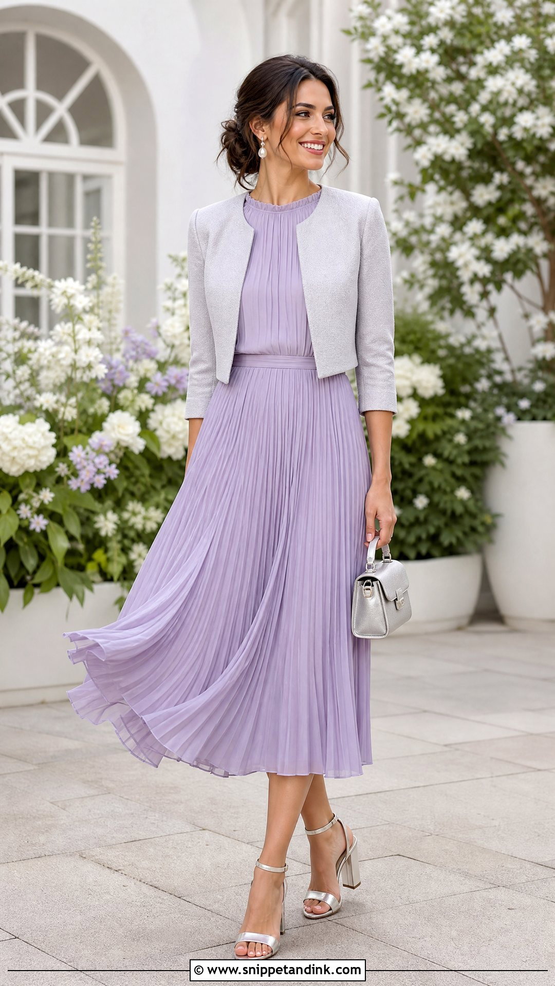 Pastel Pleated Dress Wedding Guest Outfit - Snippet and Ink - 25 Attending Wedding Outfit Ideas