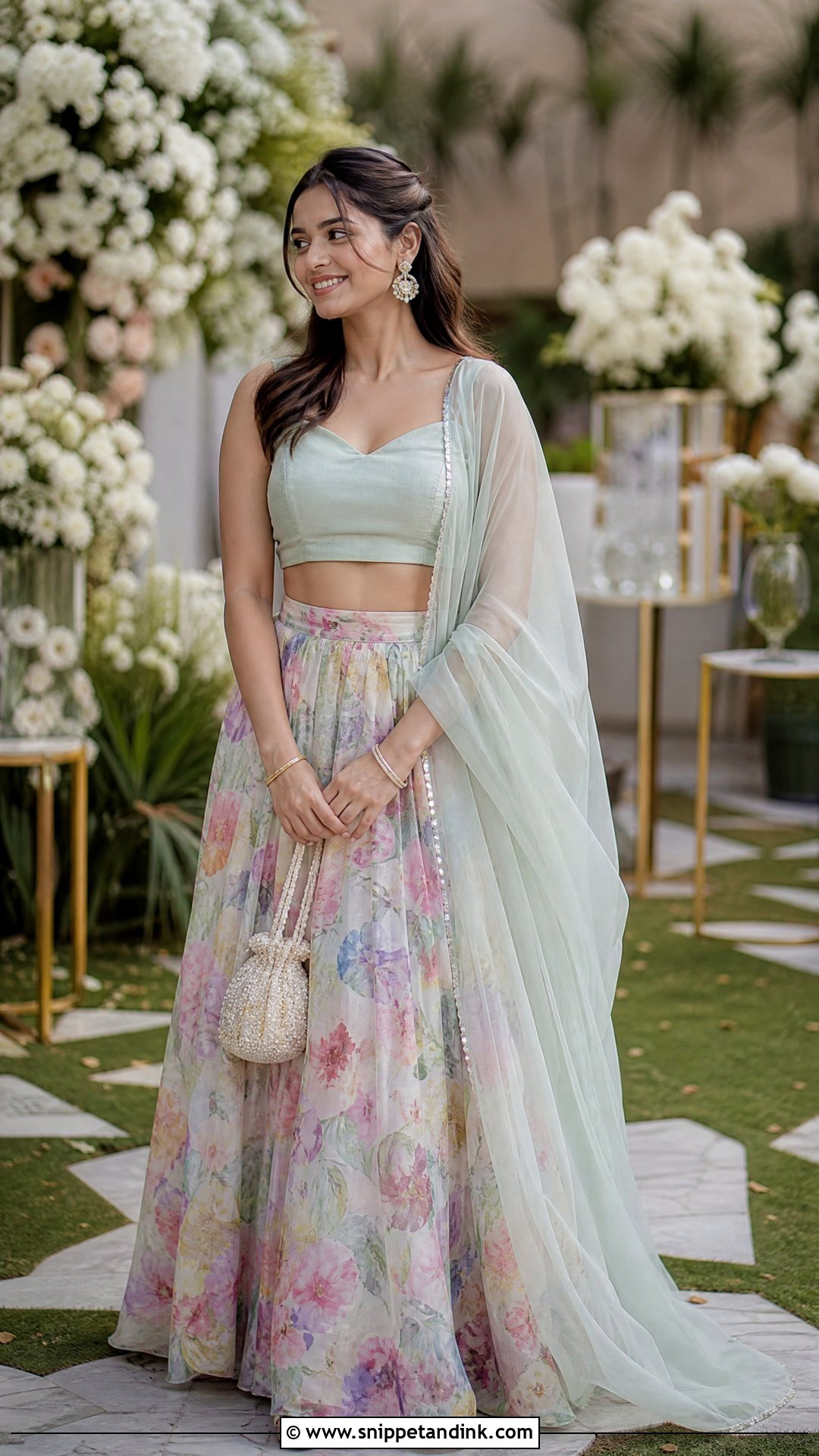 Pastel Printed Day Wedding Lehenga - Snippet and Ink - 20 Lenghas for Wedding Ideas