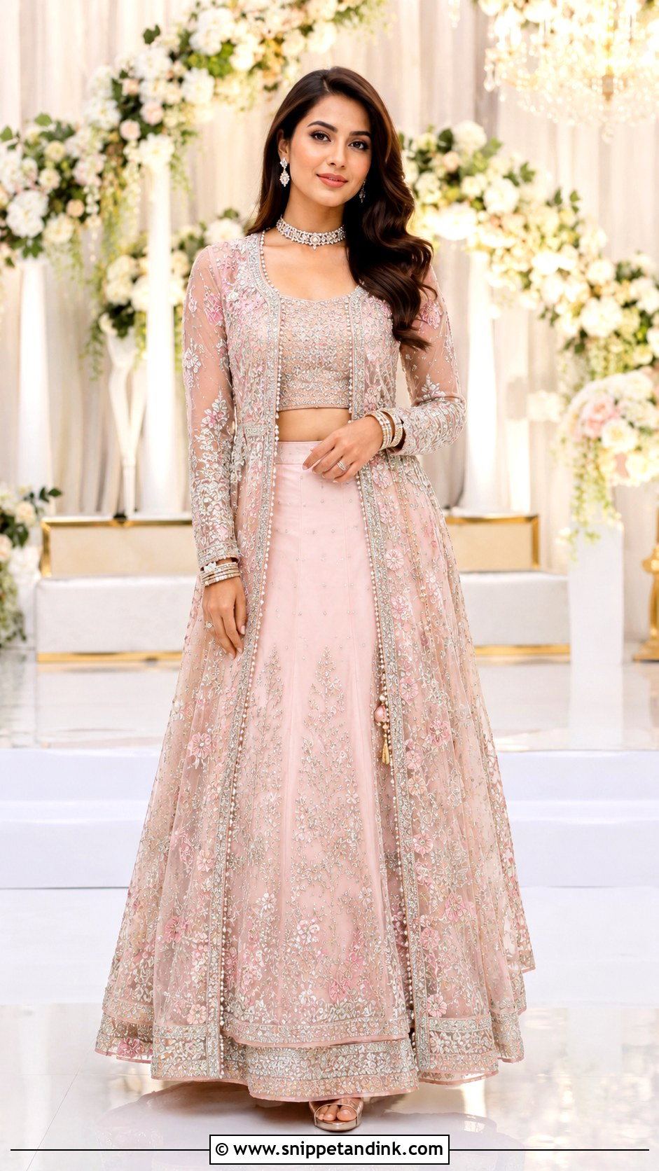 Pastel Punjabi Wedding Lengha With Long Jacket - Snippet and Ink - 25 Punjabi Wedding Lengha Ideas