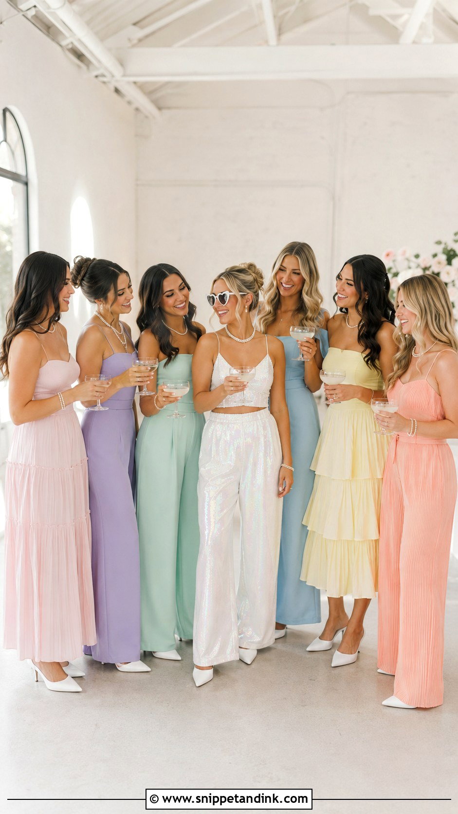 Pastel Rainbow Bachelorette Outfit - Snippet and Ink - 20 Bachelorette Color Theme Outfits