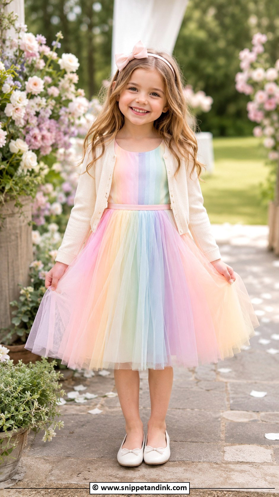 Pastel Rainbow Dress - Snippet and Ink - 30 Kids Designer Dresses for Wedding