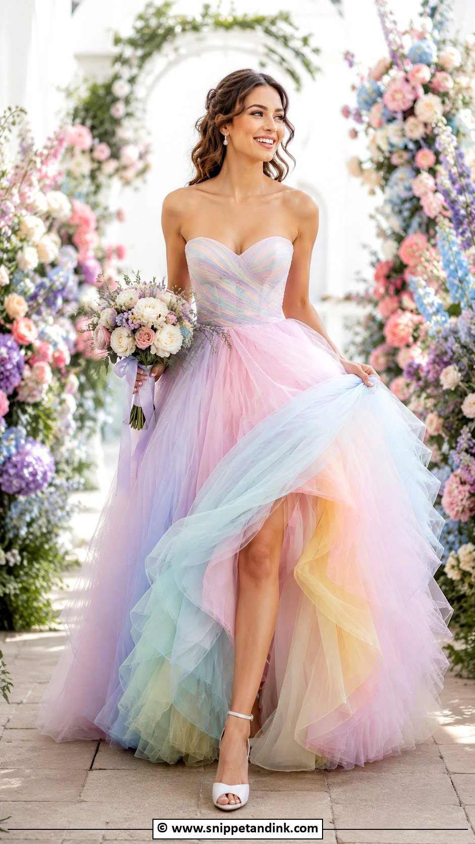 Pastel Rainbow Wedding Dress - Snippet and Ink - 30 Colored Wedding Dresses