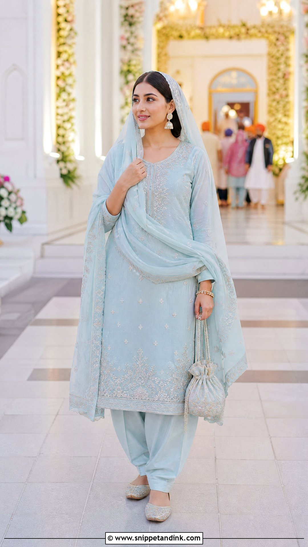 Pastel Salwar Suit For Gurdwara Wedding - Snippet and Ink - 20 Gurdwara Wedding Outfit Ideas