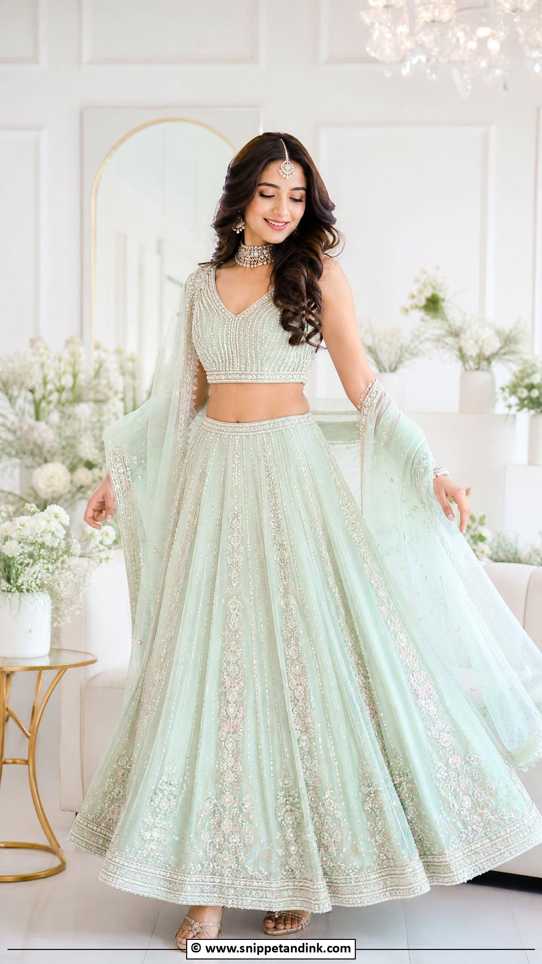 Pastel Sangeet Lehenga - Snippet and Ink - 35 Bridal Sangeet Outfit Ideas