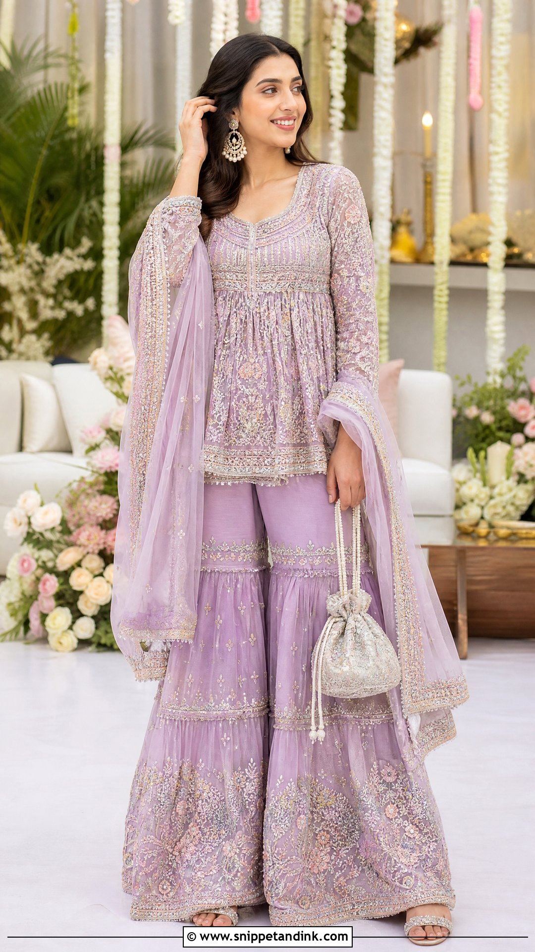 Pastel Sharara For Sangeet - Snippet and Ink - 25 Outfit for Sangeet Function Ideas