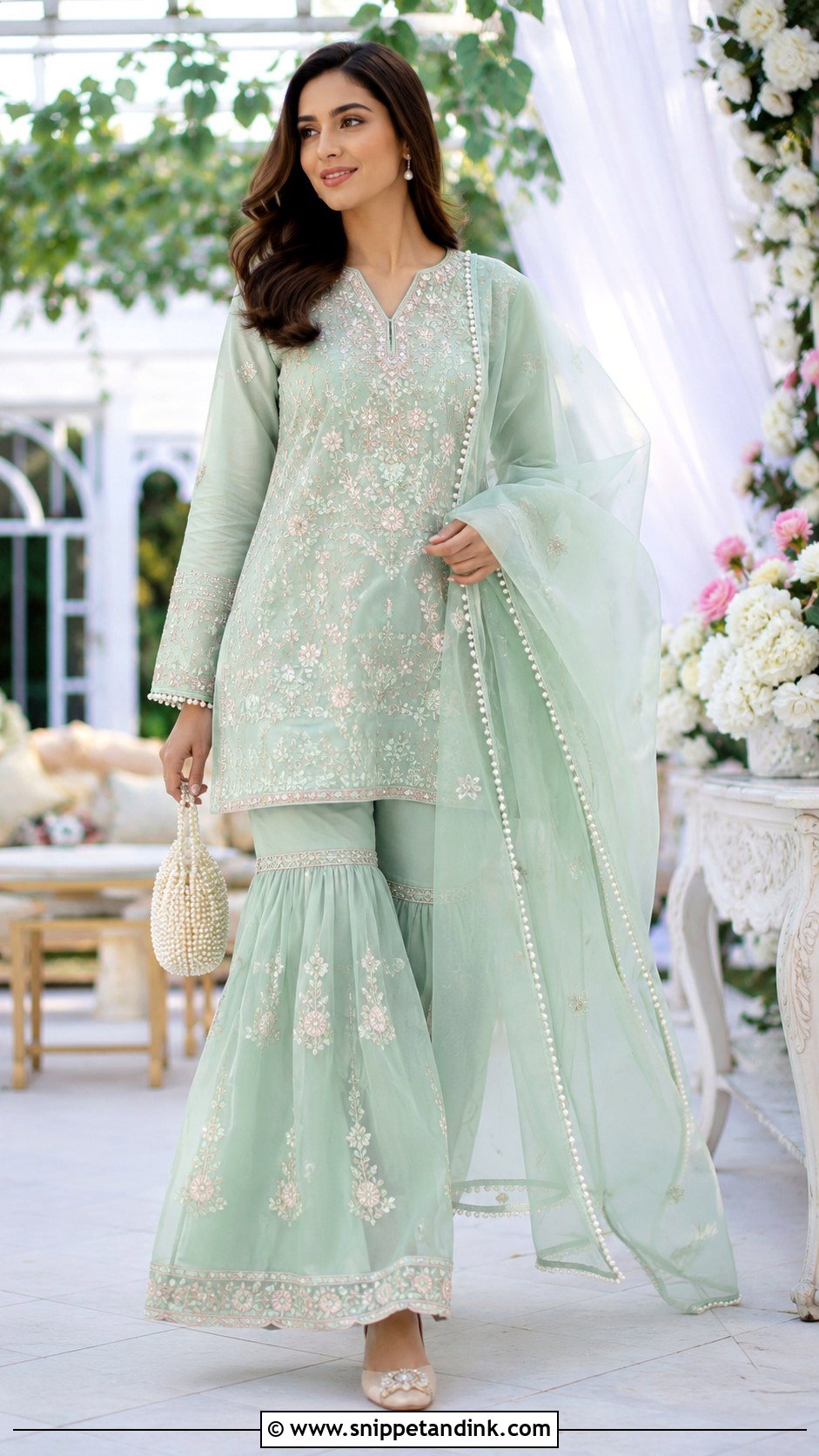 Pastel Sharara Suit With Organza Dupatta - Snippet and Ink - 20 Dupatta Dress Ideas