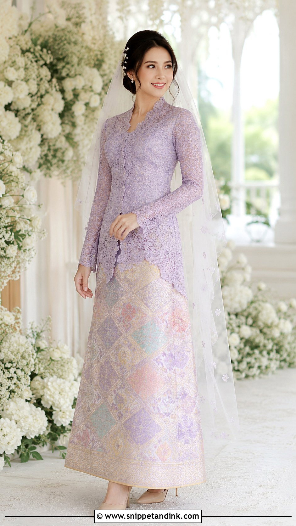 Pastel Songket Wedding Dress - Snippet and Ink - 30 Songket Wedding Dress Ideas