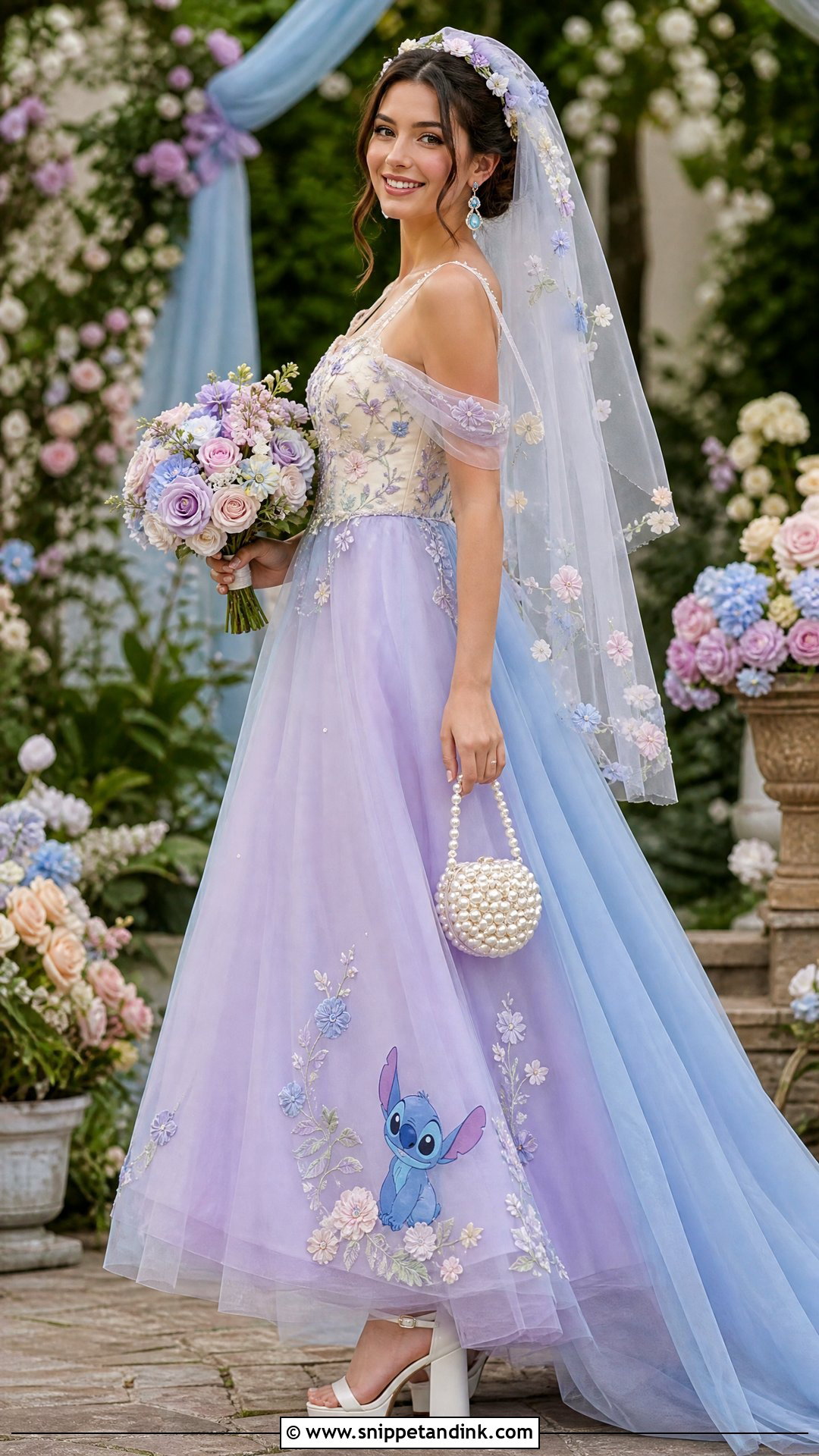 Pastel Stitch Wedding Dress - Snippet and Ink - 20 Stitch Wedding Dress Ideas