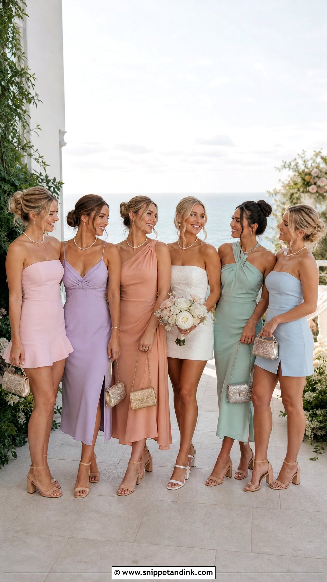Pastel Sunset Mini Dress Bachelorette Outfit - Snippet and Ink - 20 Wedding Bells and Seashells Bachelorette Outfits