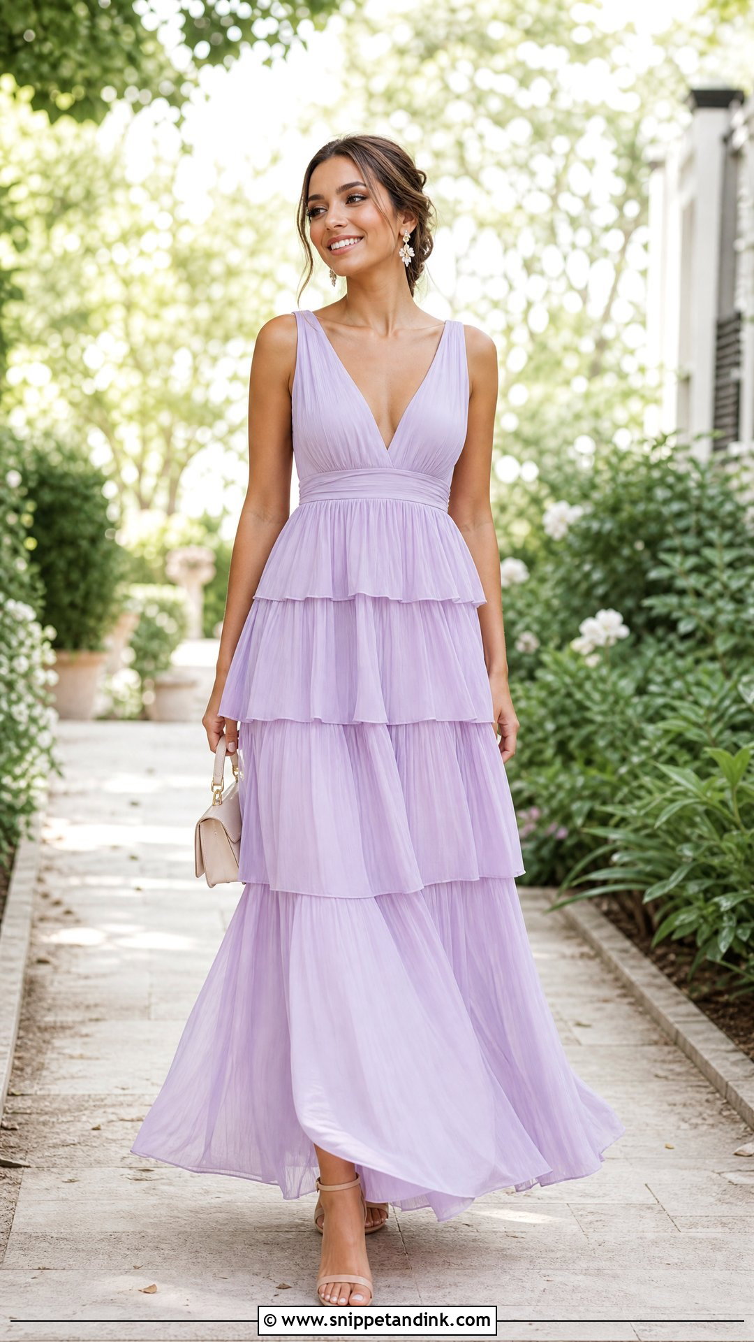 Pastel Tiered Maxi Dress Wedding Outfit - Snippet and Ink - 25 Pastel Dress Wedding Outfit Ideas