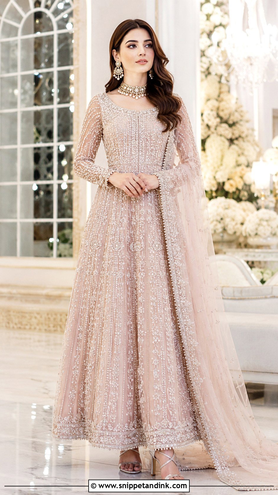 Pastel Walima Bridal Maxi Dress - Snippet and Ink - 30 Walima Bridal Look Ideas