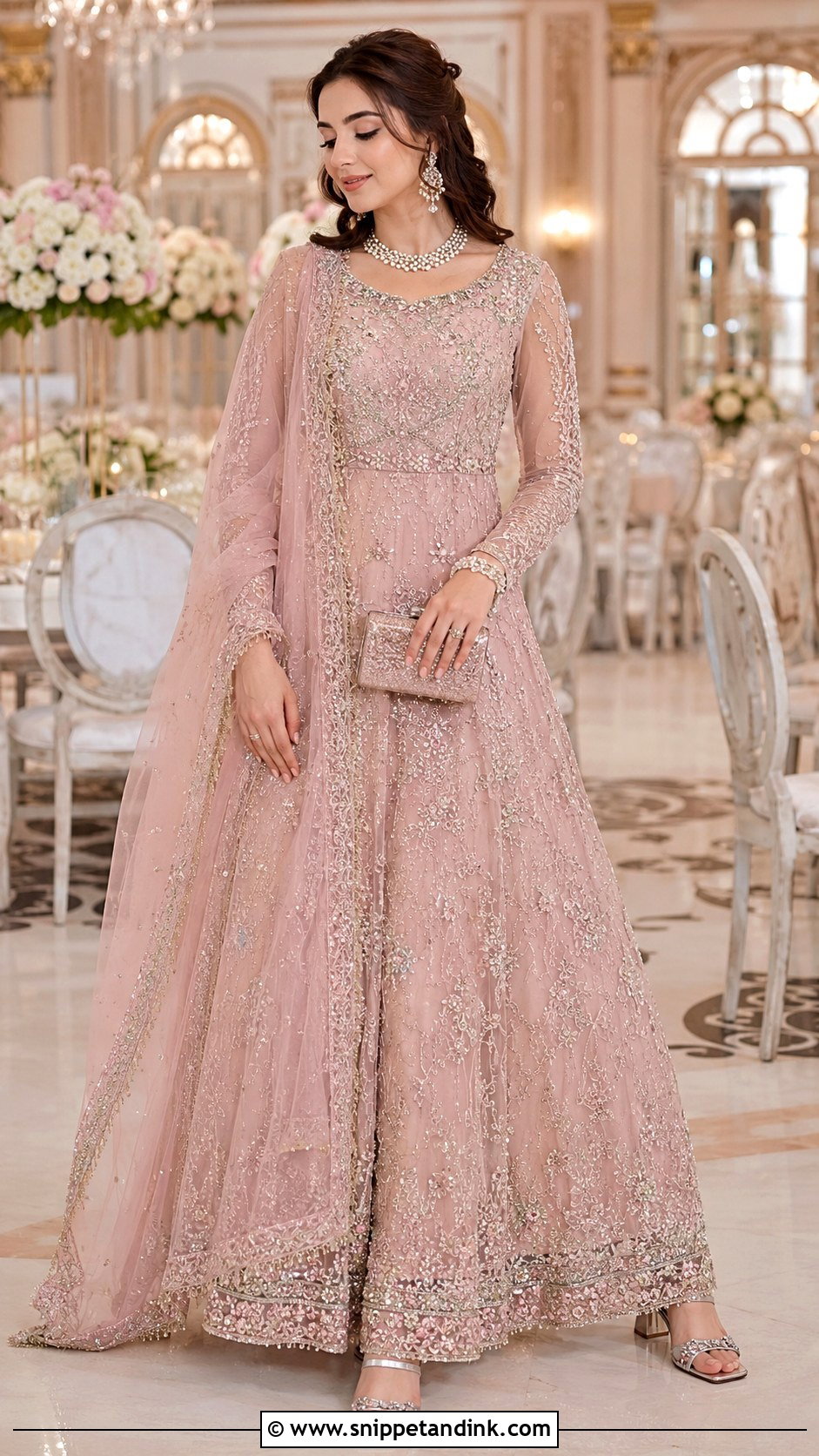 Pastel Walima Maxi Dress - Snippet and Ink - 30 Pakistani Wedding Dress Ideas