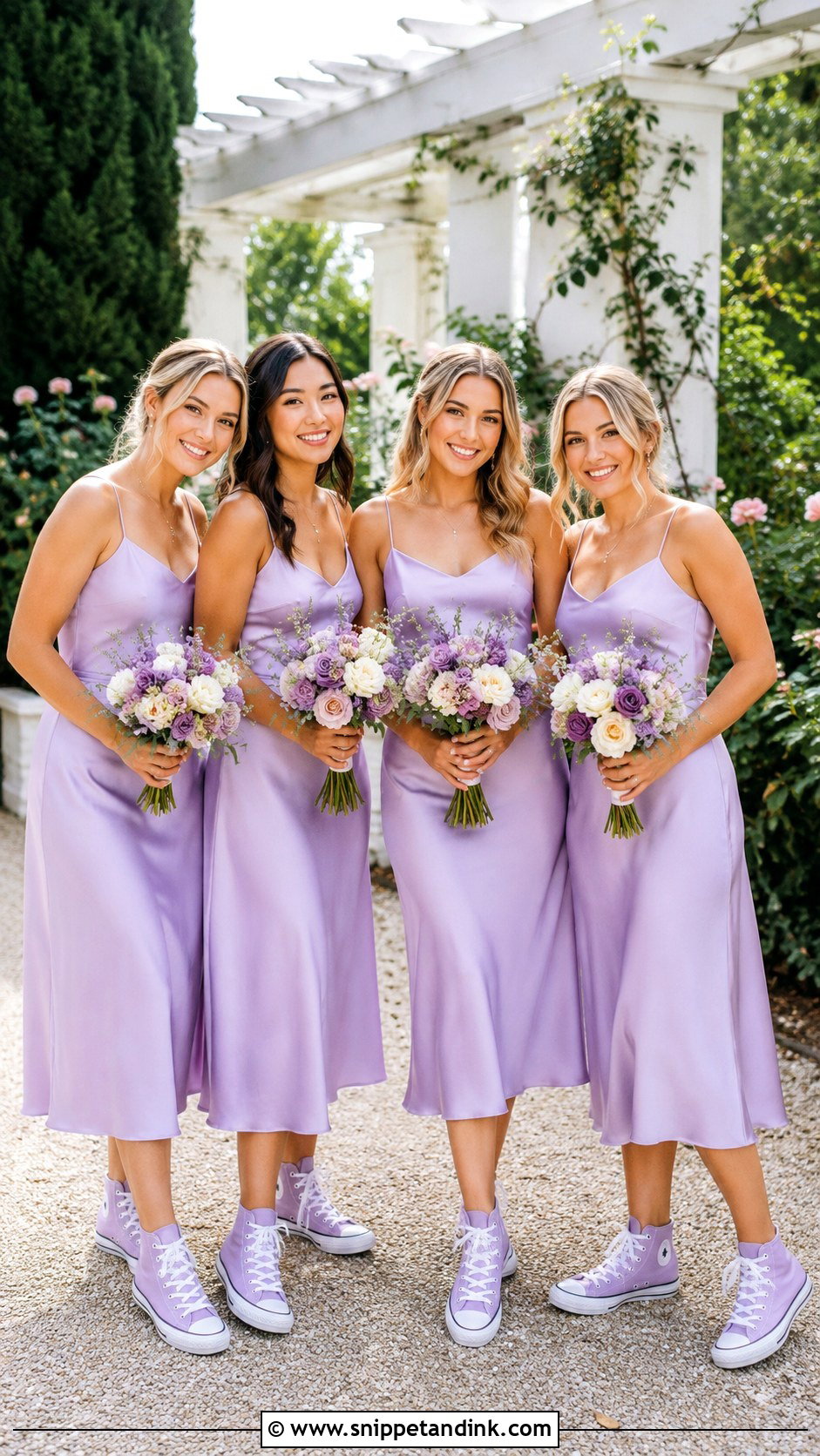 Pastel Wedding Converse With Bridesmaid Dresses - Snippet and Ink - 30 Wedding Converse Ideas