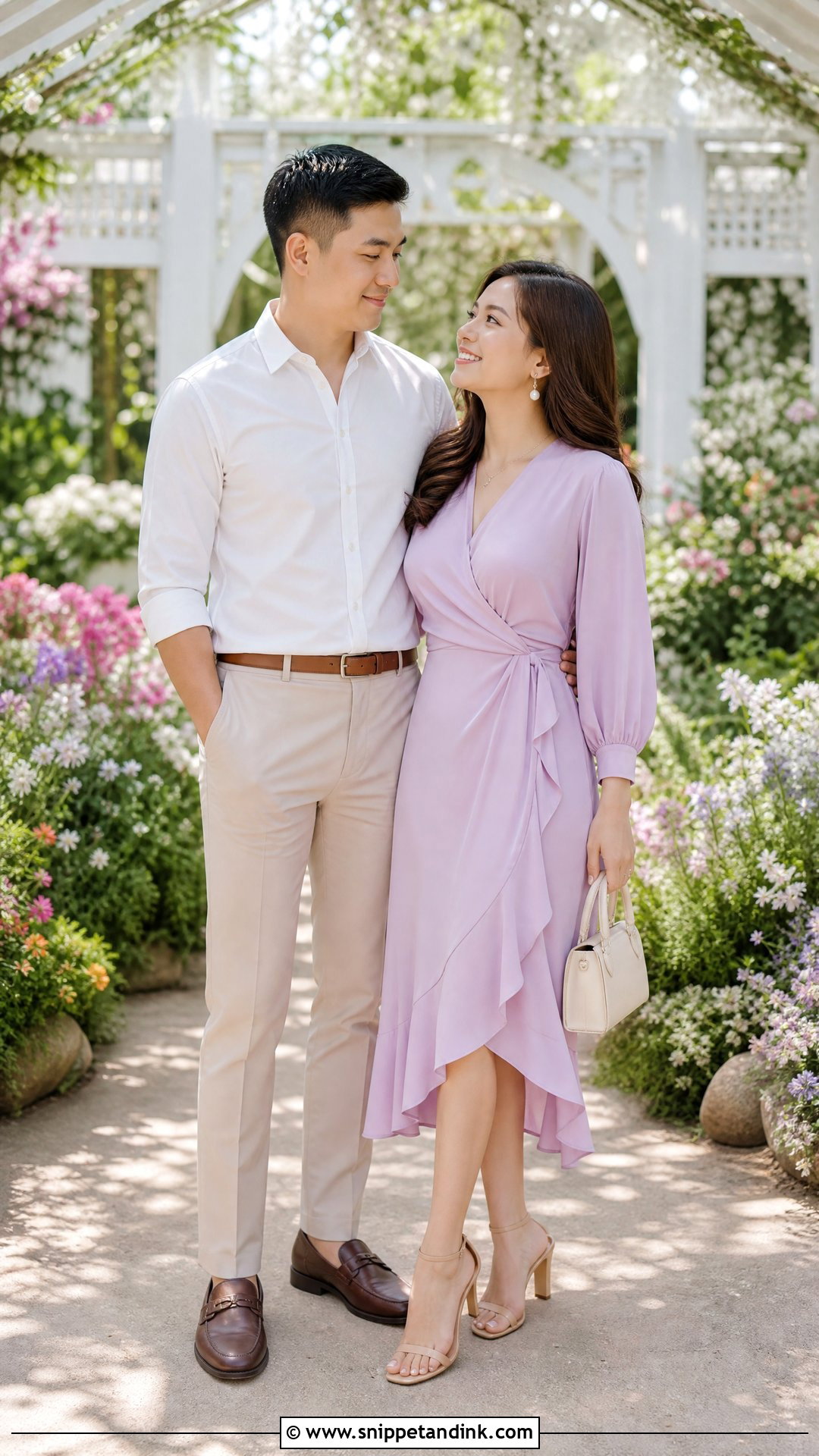 Pastel Wrap Dress Prenup Outfit - Snippet and Ink - 25 Pre Nup Outfit Ideas