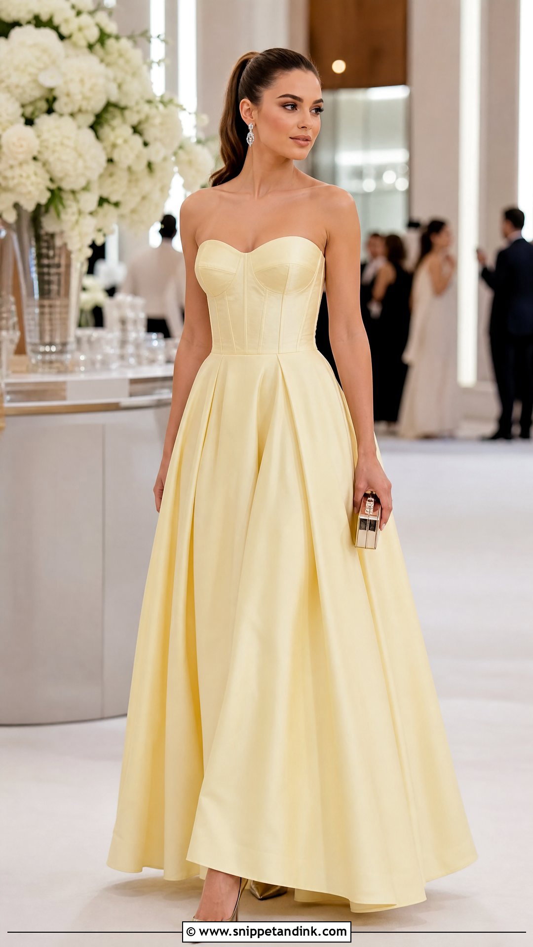 Pastel Yellow Corset Bodice Gown - Snippet and Ink - 20 Pastel Yellow Gown Ideas